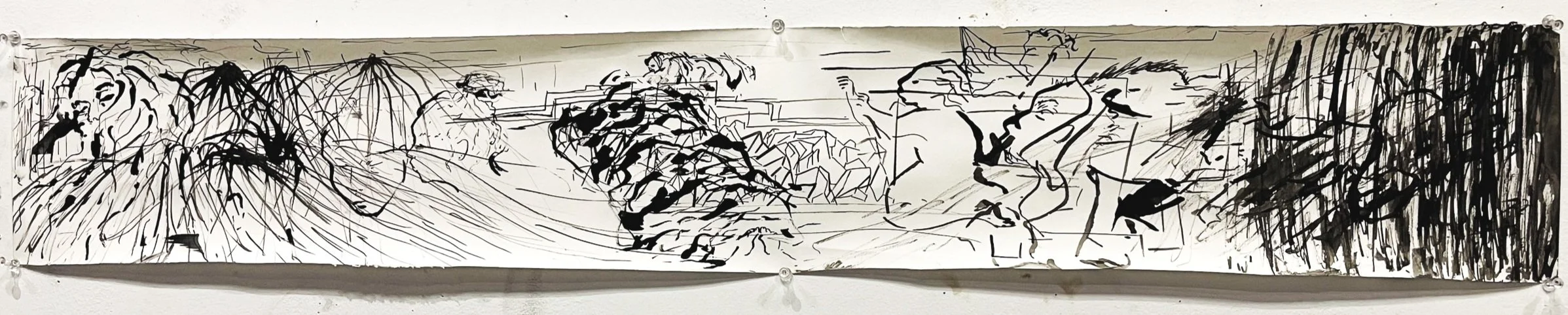 A Past Life / 
ink on paper / 
7" x 42"