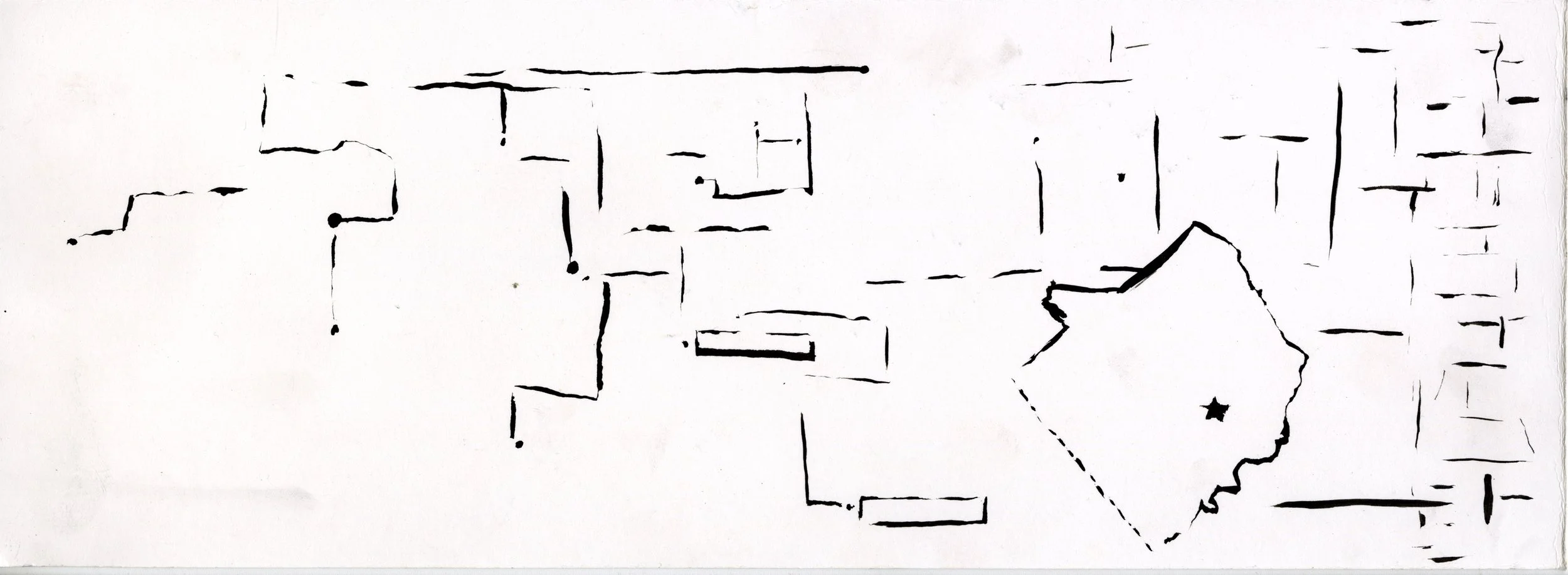 The County Lines / 
ink on paper / 
5 1/2" x 15"