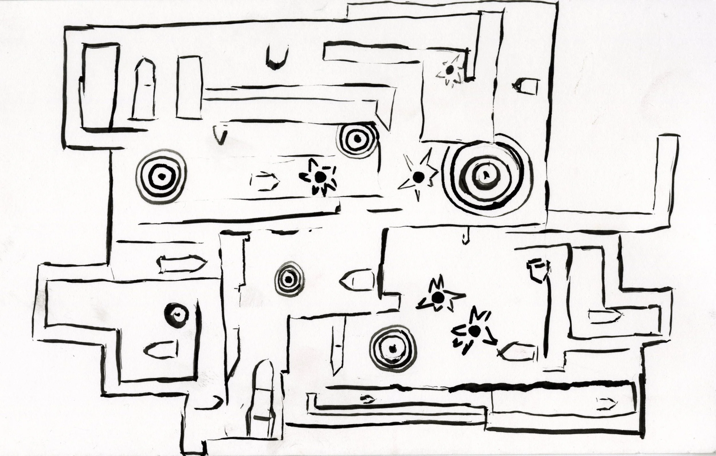 Shopping Targets / 
ink on paper / 
5 1/2" x 8 3/4"