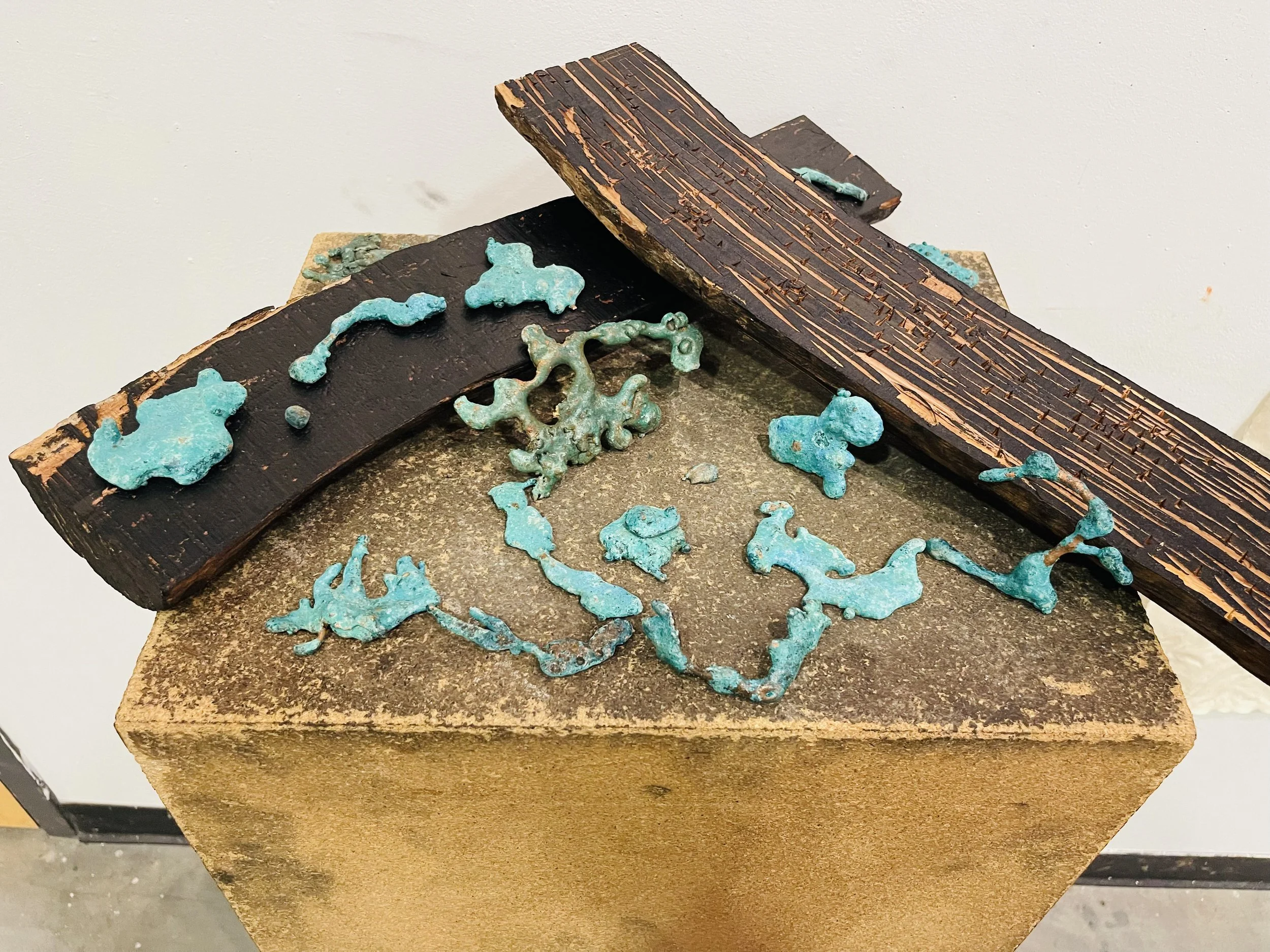 Untitled (dedicated to late father) / 
copper, ink, and wood