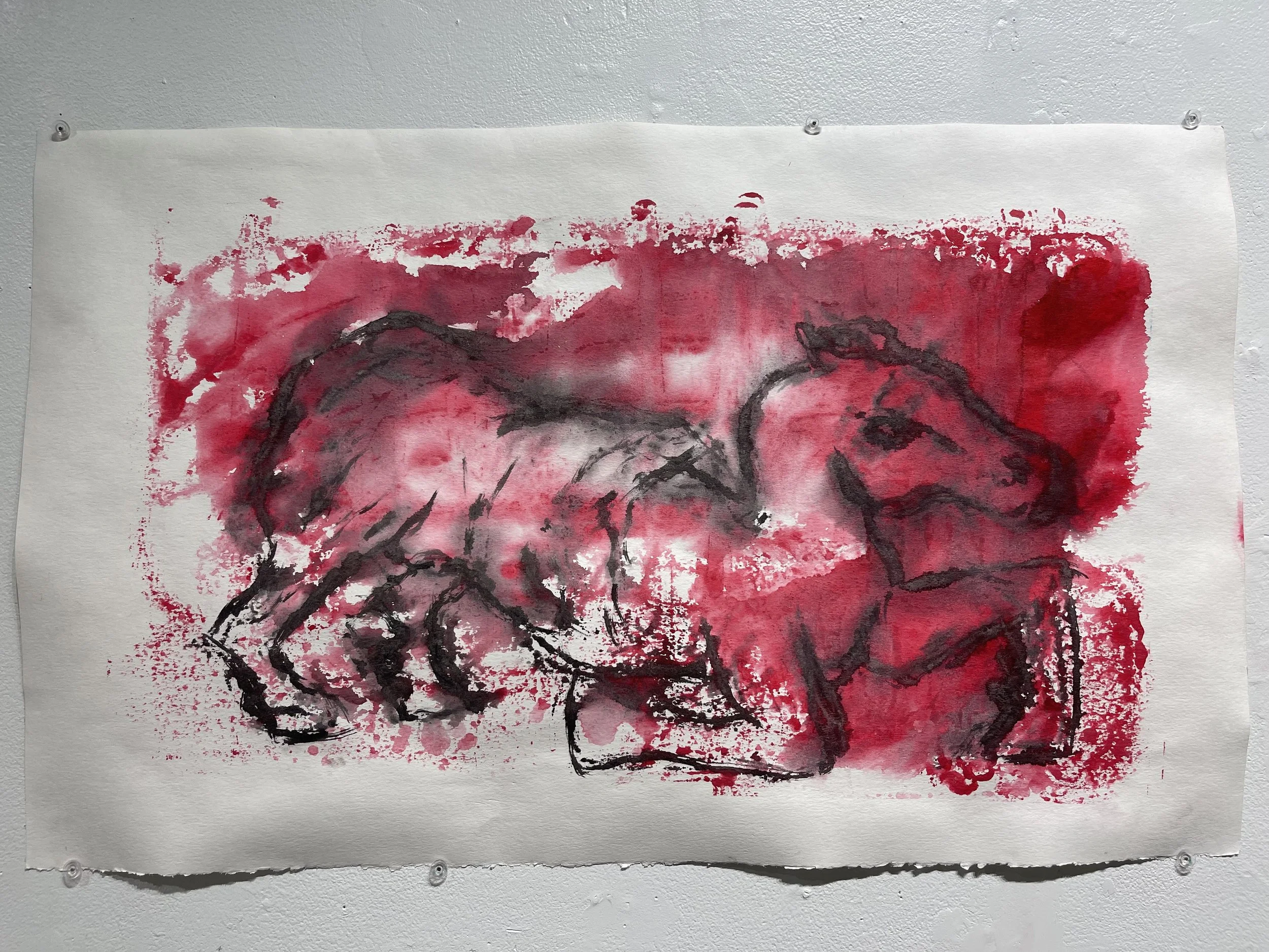 The Kneel / monoprint on paper / 18" x 30" / $300
