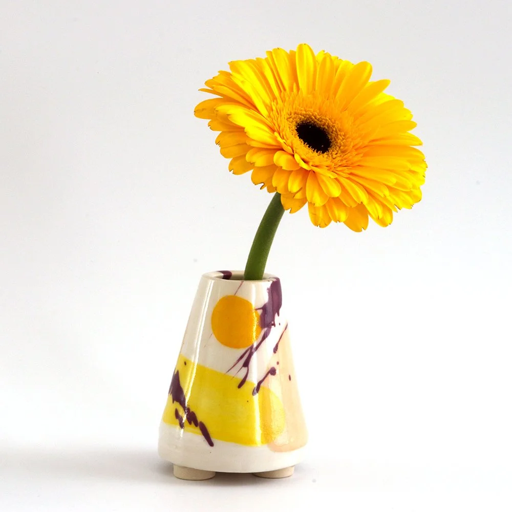 Bud Vase 〰️ Yellow, Goldenrod, Tan, and Violet