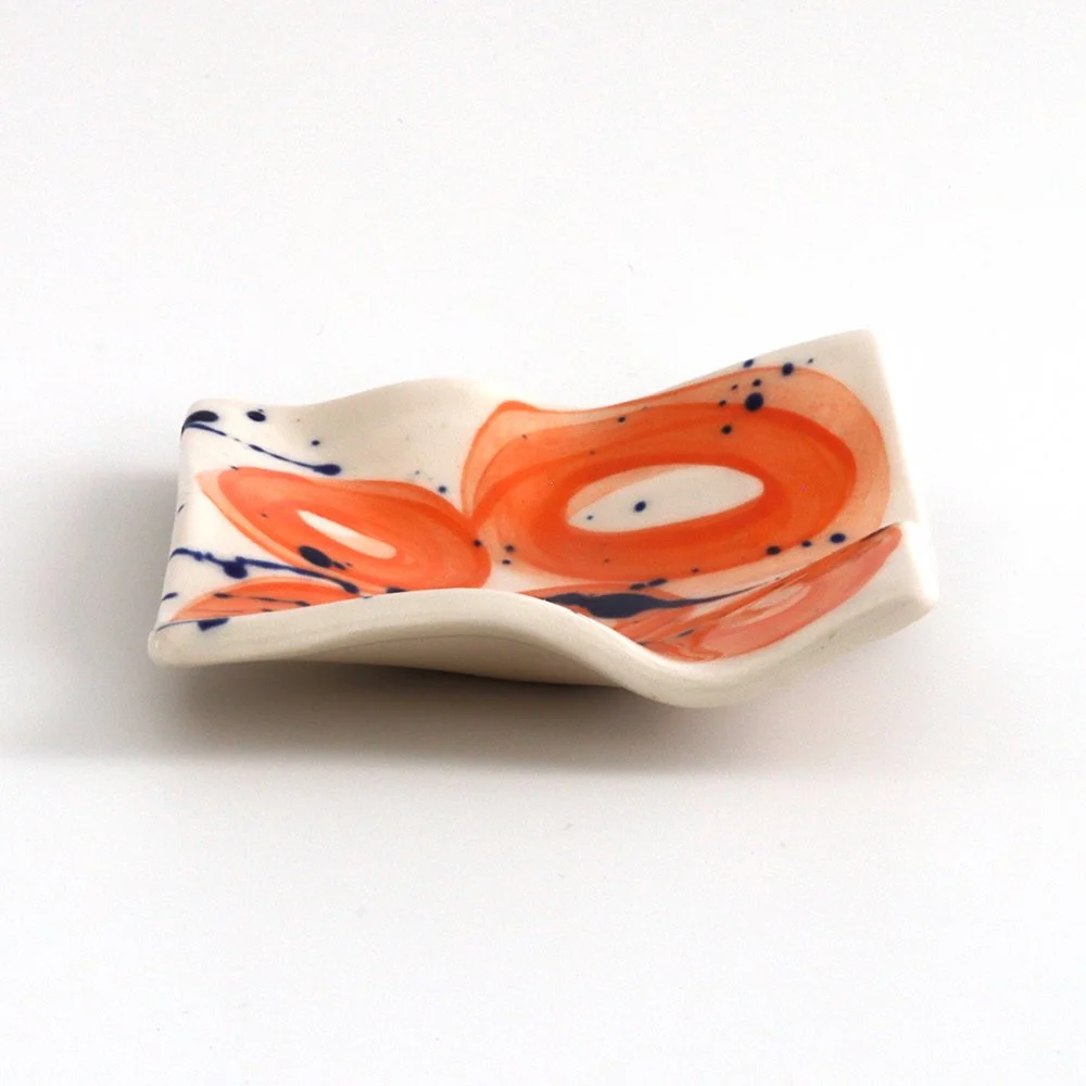 Square Bauble Dish 〰️ Coral Loops