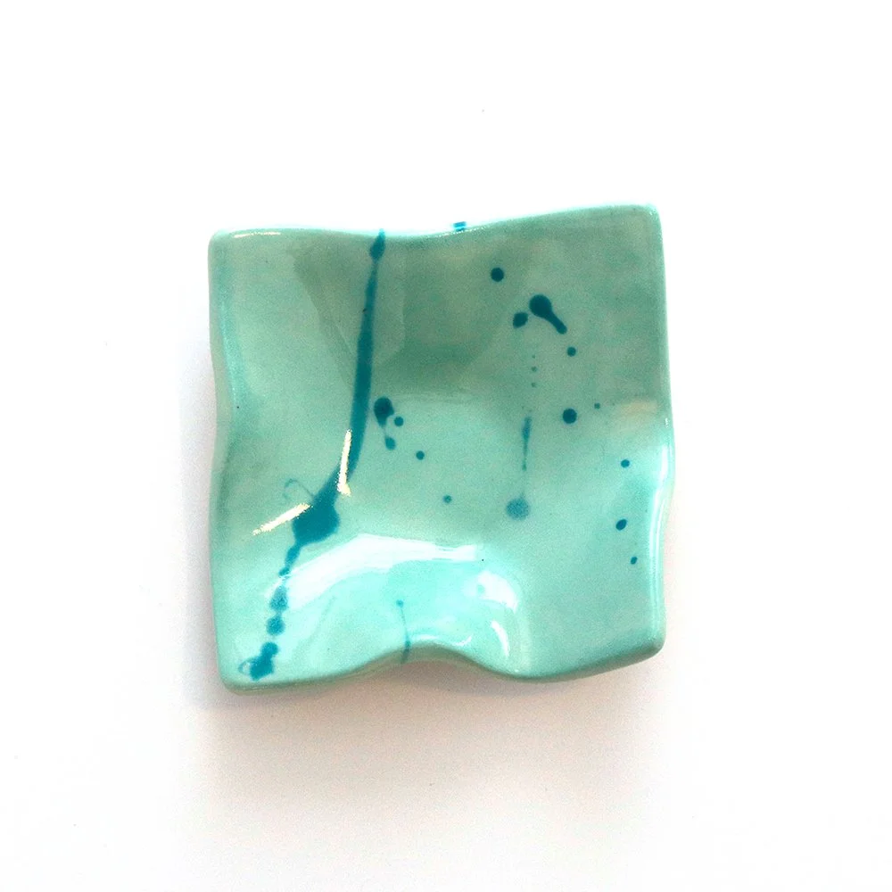 Square Bauble Dish 〰️ Mint and Turquoise