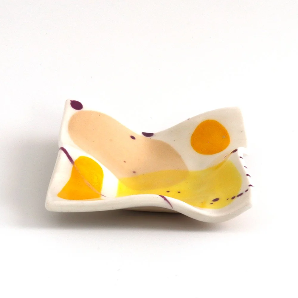 Square Bauble Dish 〰️ Yellow, Goldenrod, and Violet