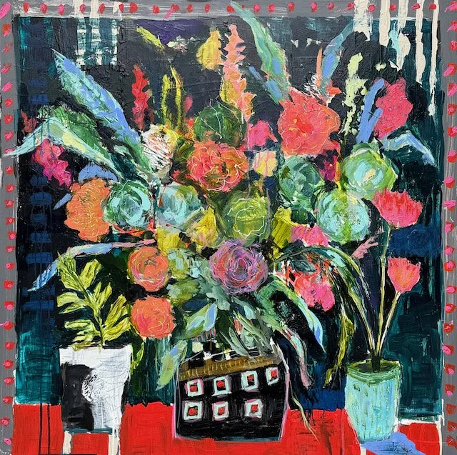 "Joy, Loosely Arranged". Acrylic on Panel. 36x36. $6500