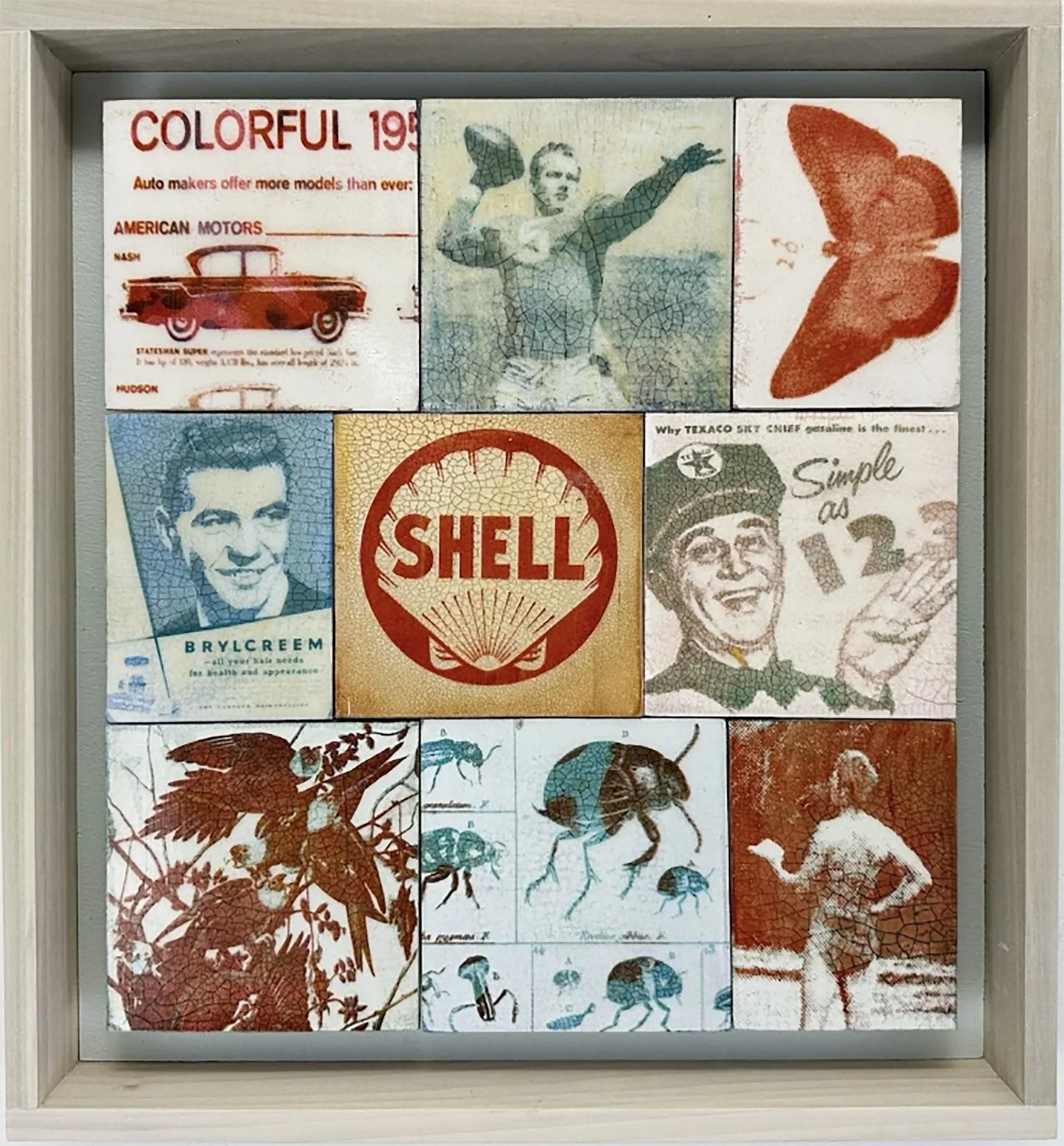 Shell, Bradford Johnson, Acrylic Paint and Medium on Panel, 14.5 x 15.25" FRAMED