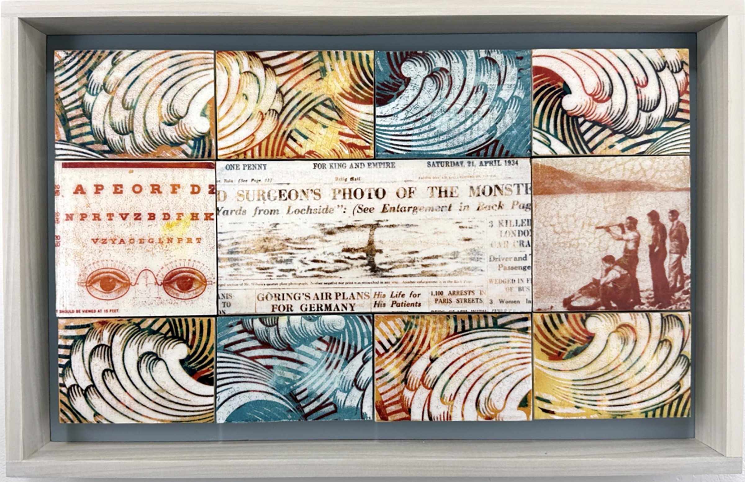 Waves, Bradford Johnson, Acrylic Paint and Medium on Panel, 13.5 x 21" FRAMED