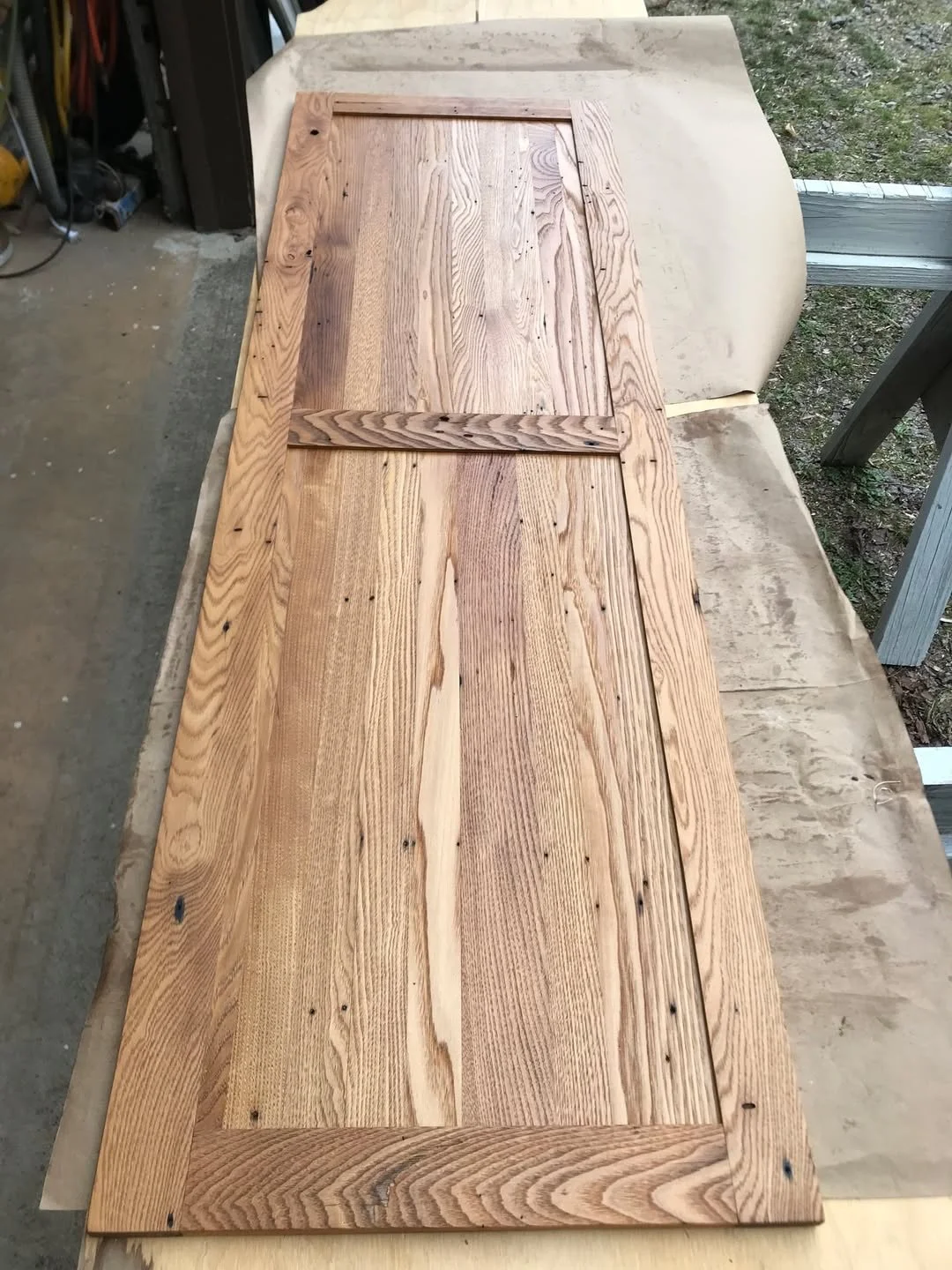 Interior window shutters made from reclaimed wormy chestnut
