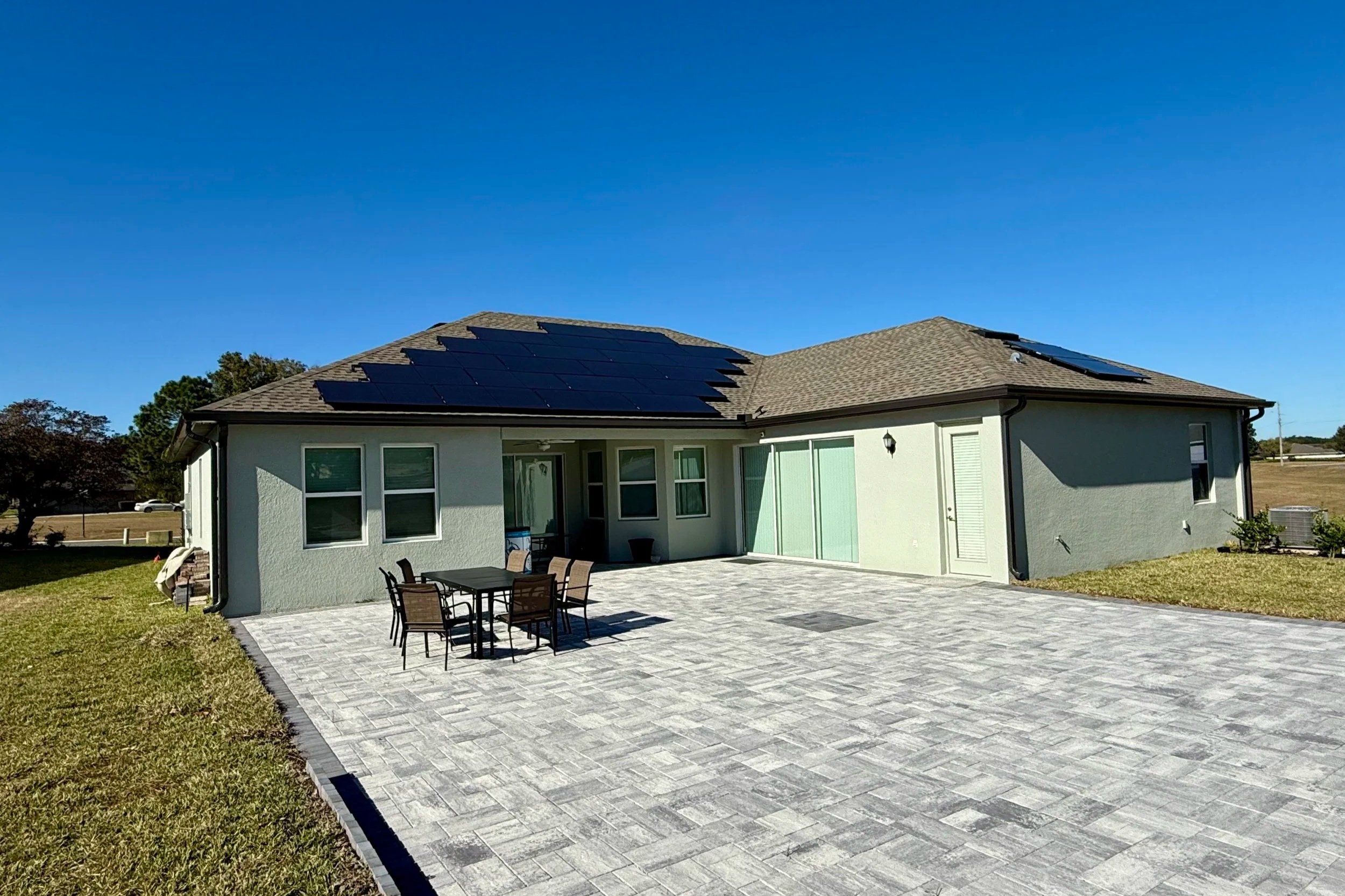 Bronze seamless gutters installed on a home in Magnolia Grove in Ocala, Florida.