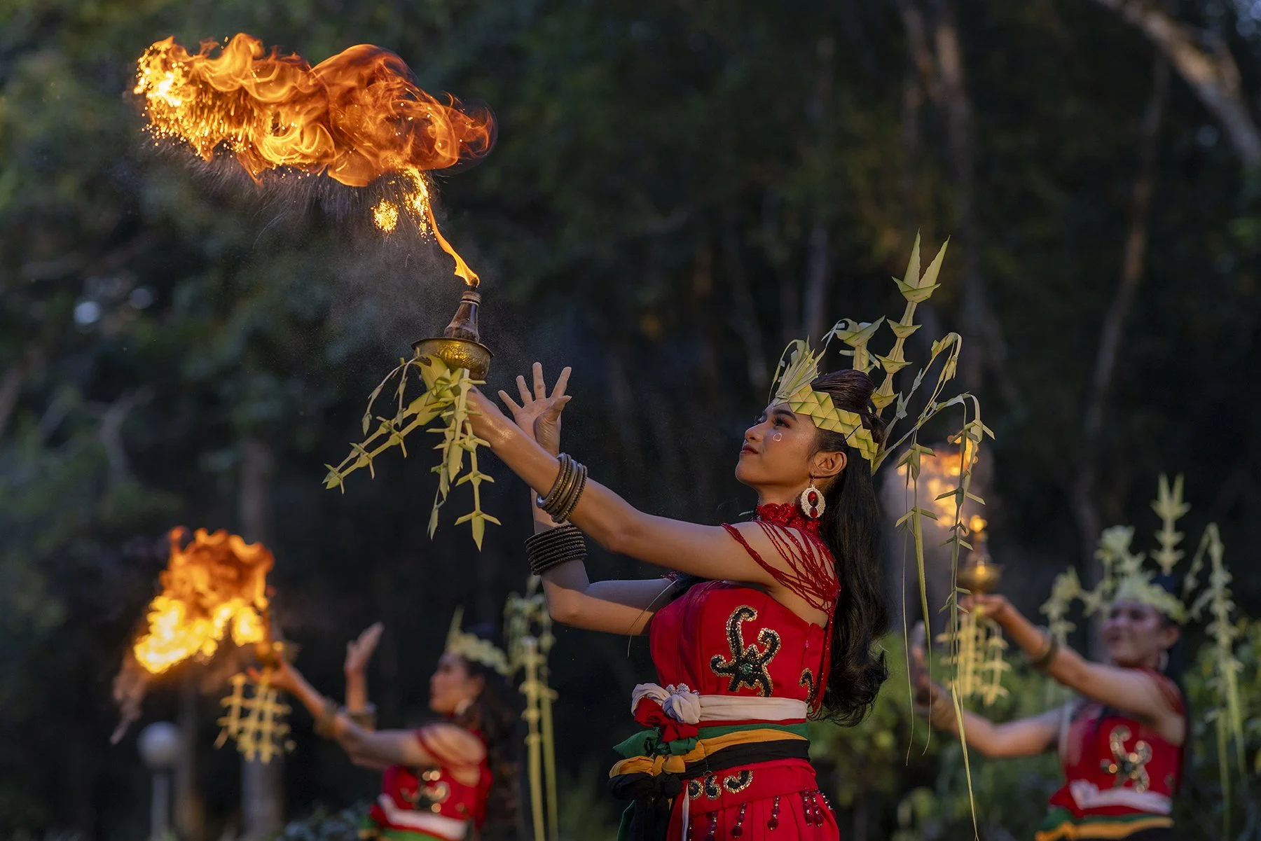 Dayak dancers in Borneo, Indonesia