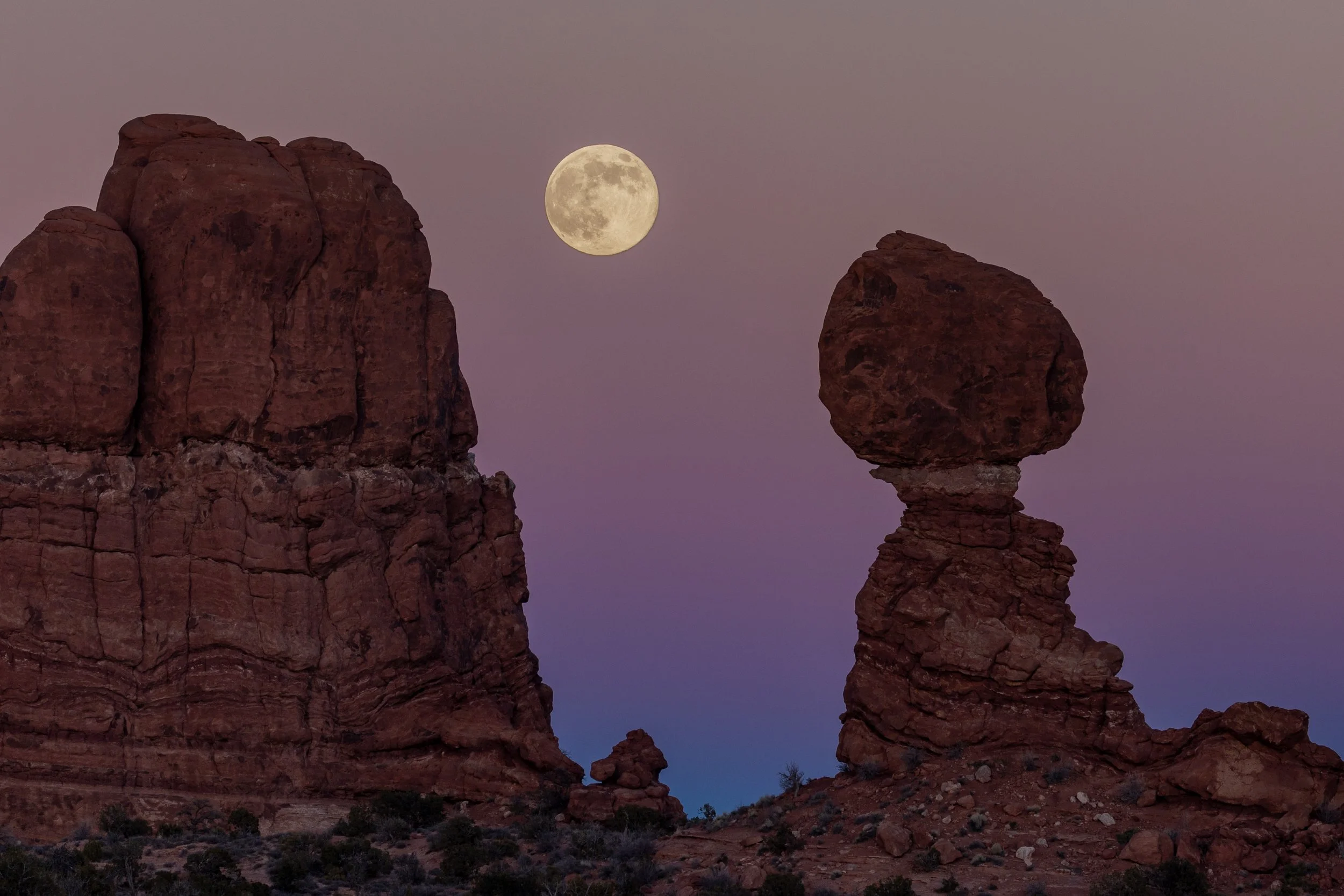 Super Moon, Arches National Park Balanced Rock