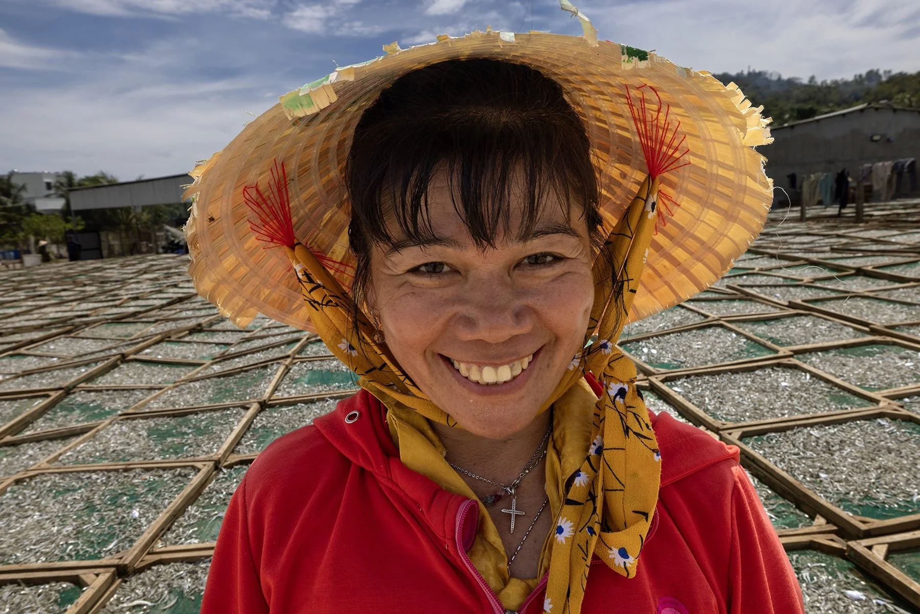Happy Sardine farmer in Vietnam