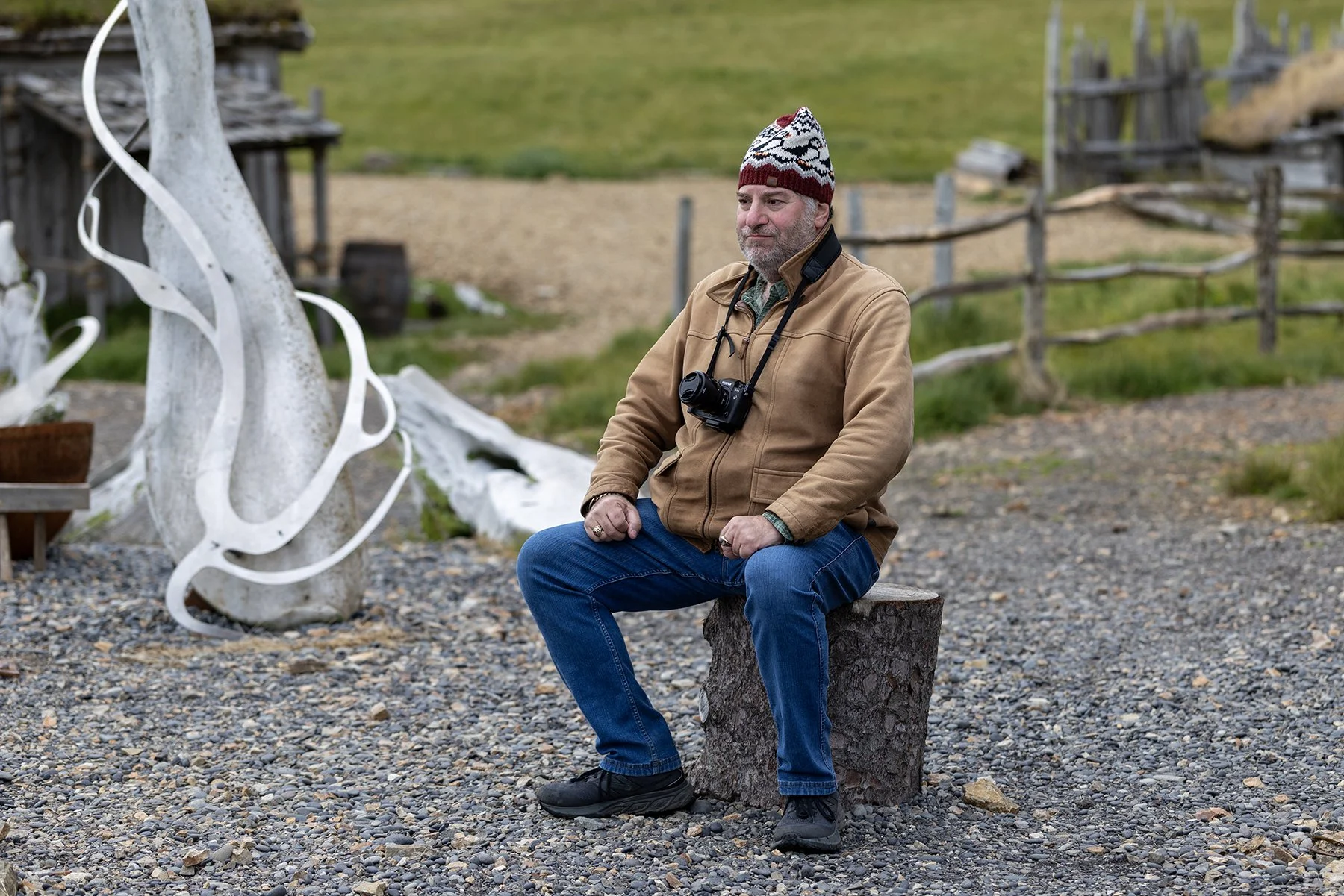 A photography workshop participant in Iceland