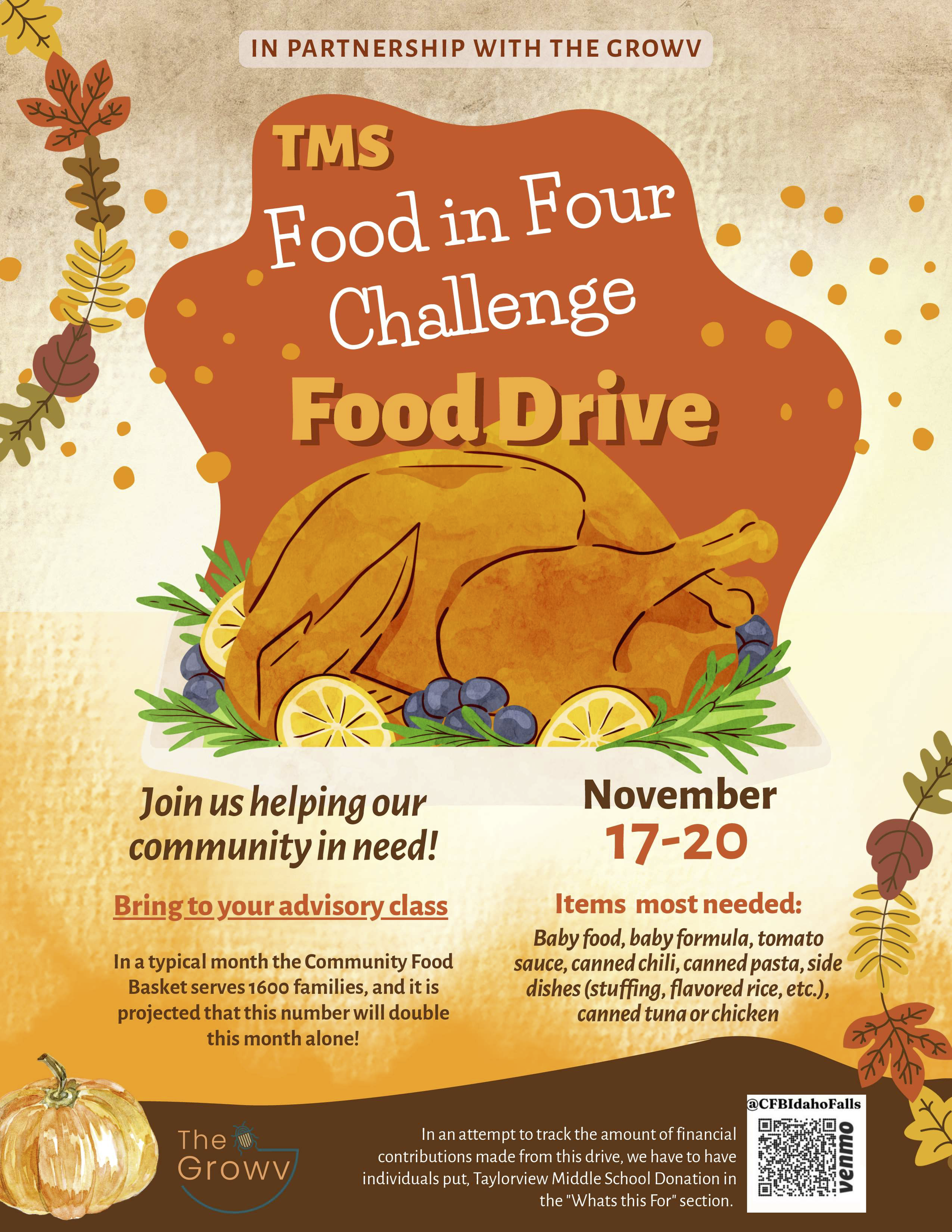 Local Middle School supports Idaho Falls Community Food Basket