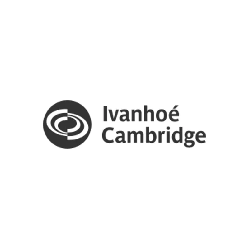 black and white Ivanhoe Cambridge logo.