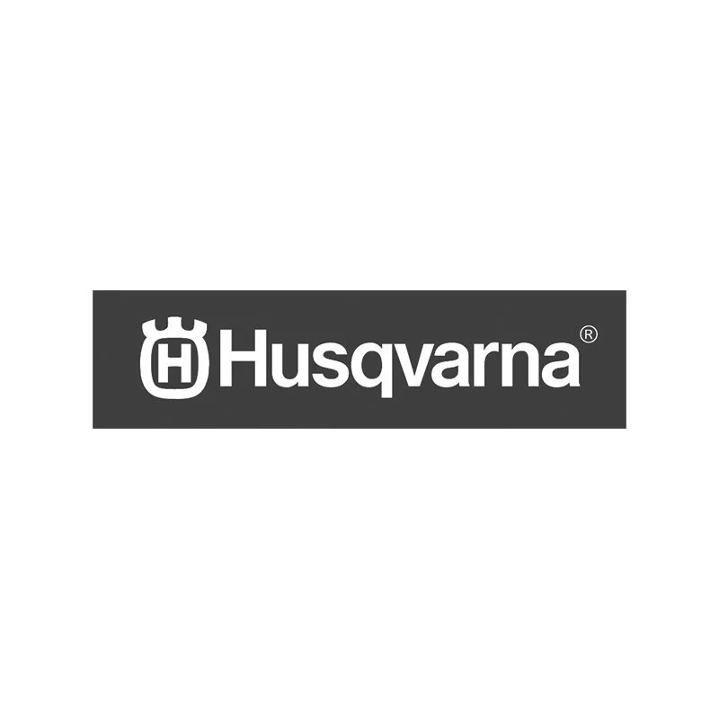 Black and white Husqvarna logo.