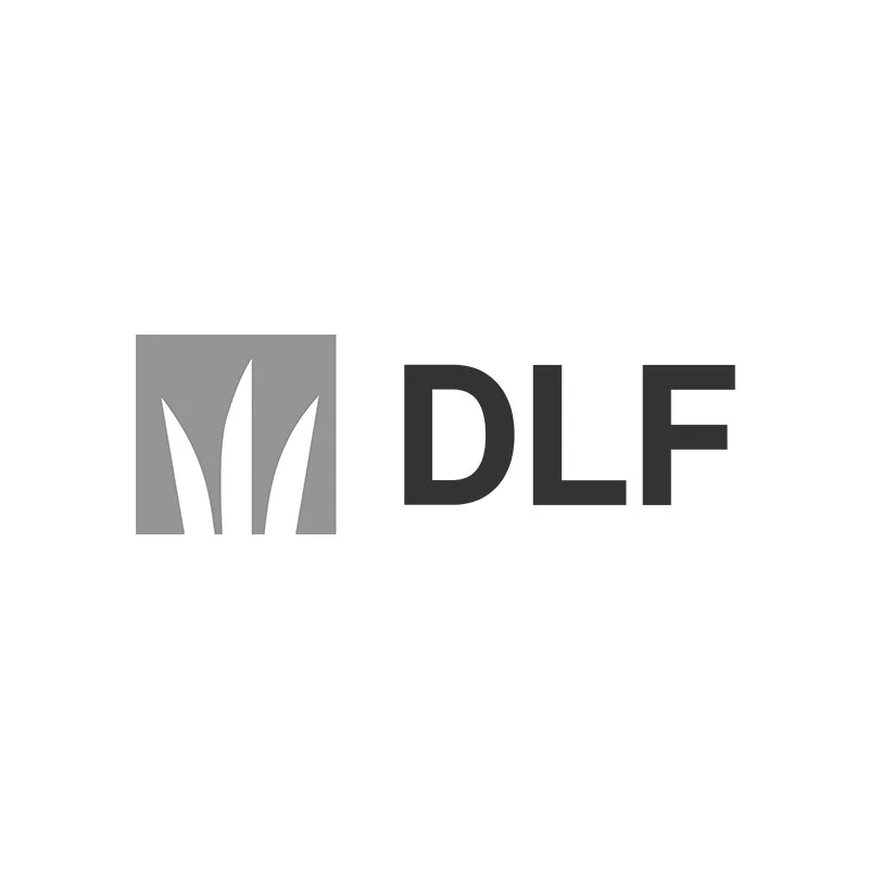 Grey and black DLF logo.