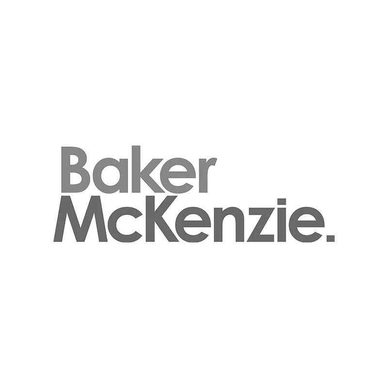 Black and white Baker McKenzie logo.