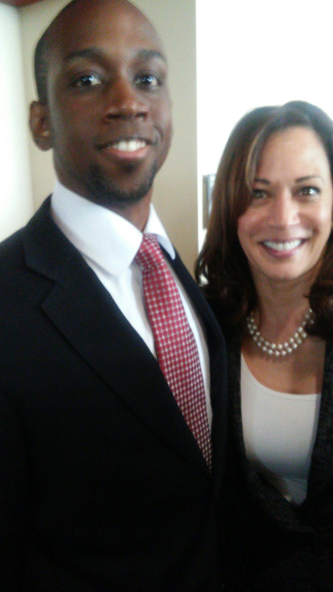 IL-02 Southside Chicago Congressional candidate Adal Regis standing with Former Vice President and Senator Kamala Harris