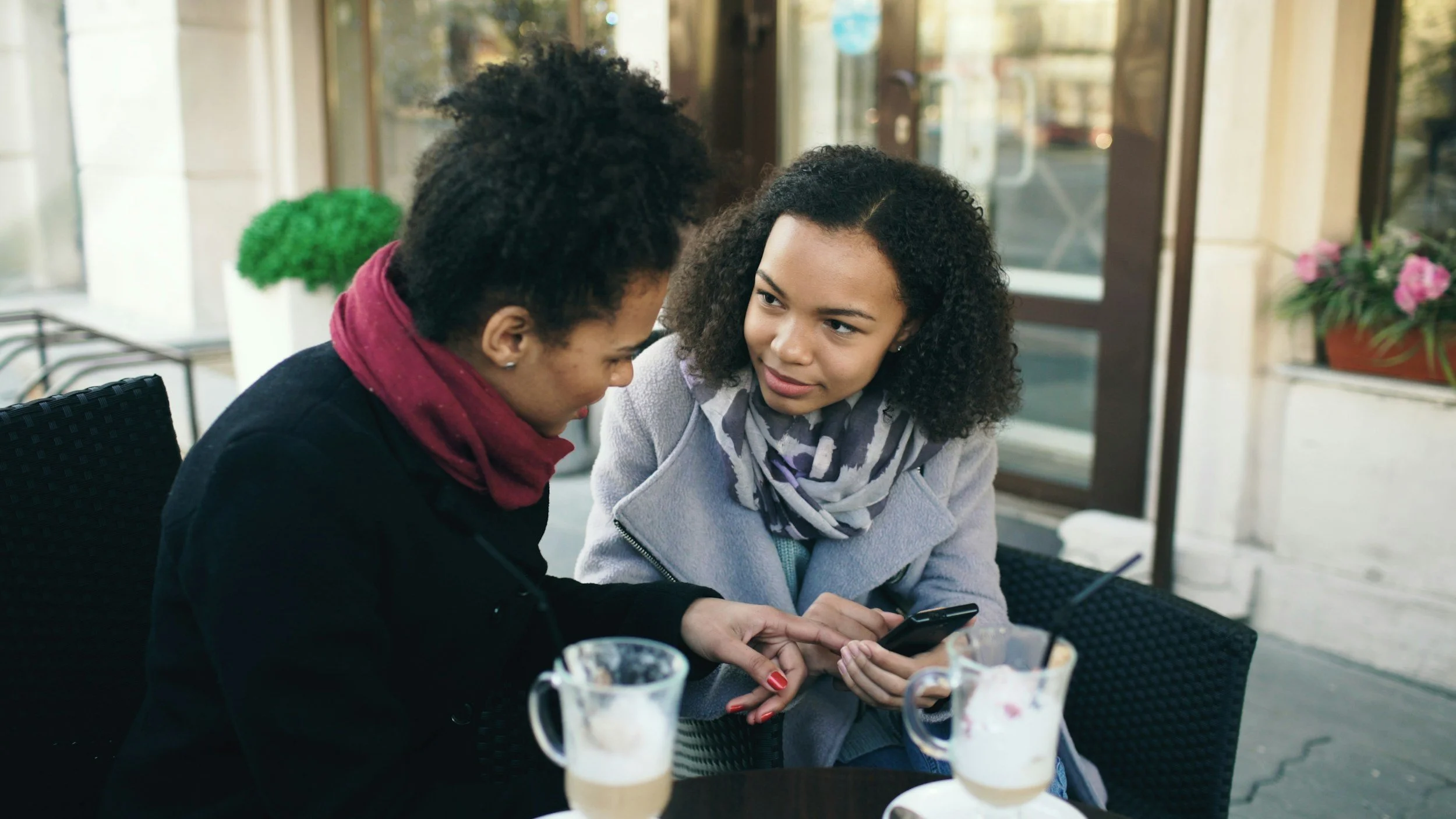 two women having a conversation