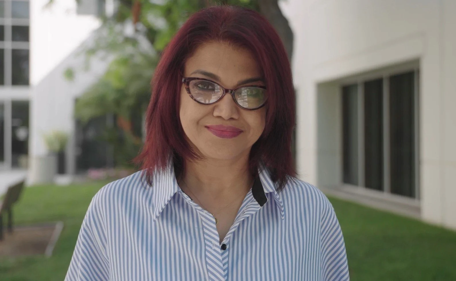 an image of Dr. Nadia Saghafi smiling at the camera