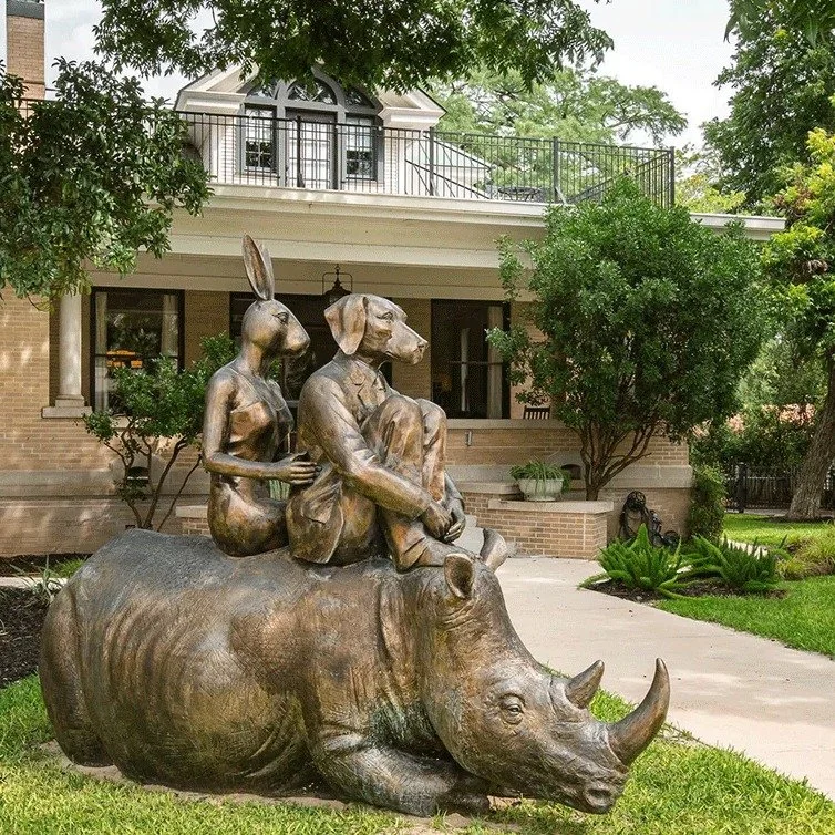 Have you met our newest resident?

"Rhino Wild Ride" by internationally acclaimed artists Gillie &amp; Marc has officially made its home in downtown New Braunfels, and we couldn't be more excited to share it with our guests and community.

