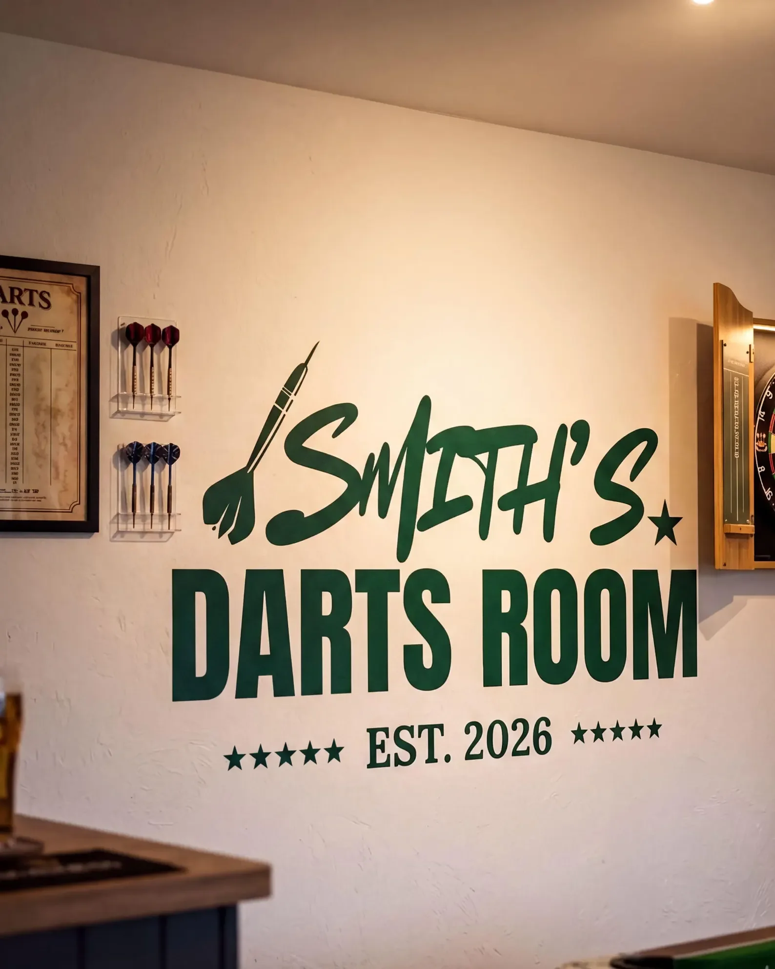 Custom Name Darts Room Decal