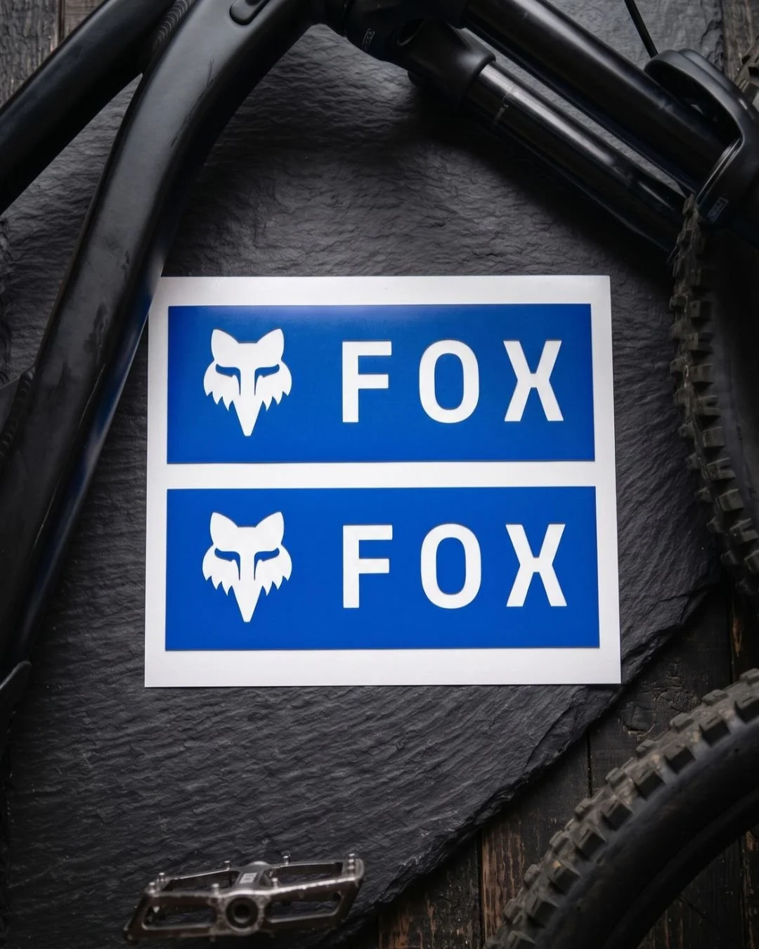 Fox Head Box Logo Decals (2-Pack) – Premium MTB Frame, Helmet & Fork Vinyl Graphics