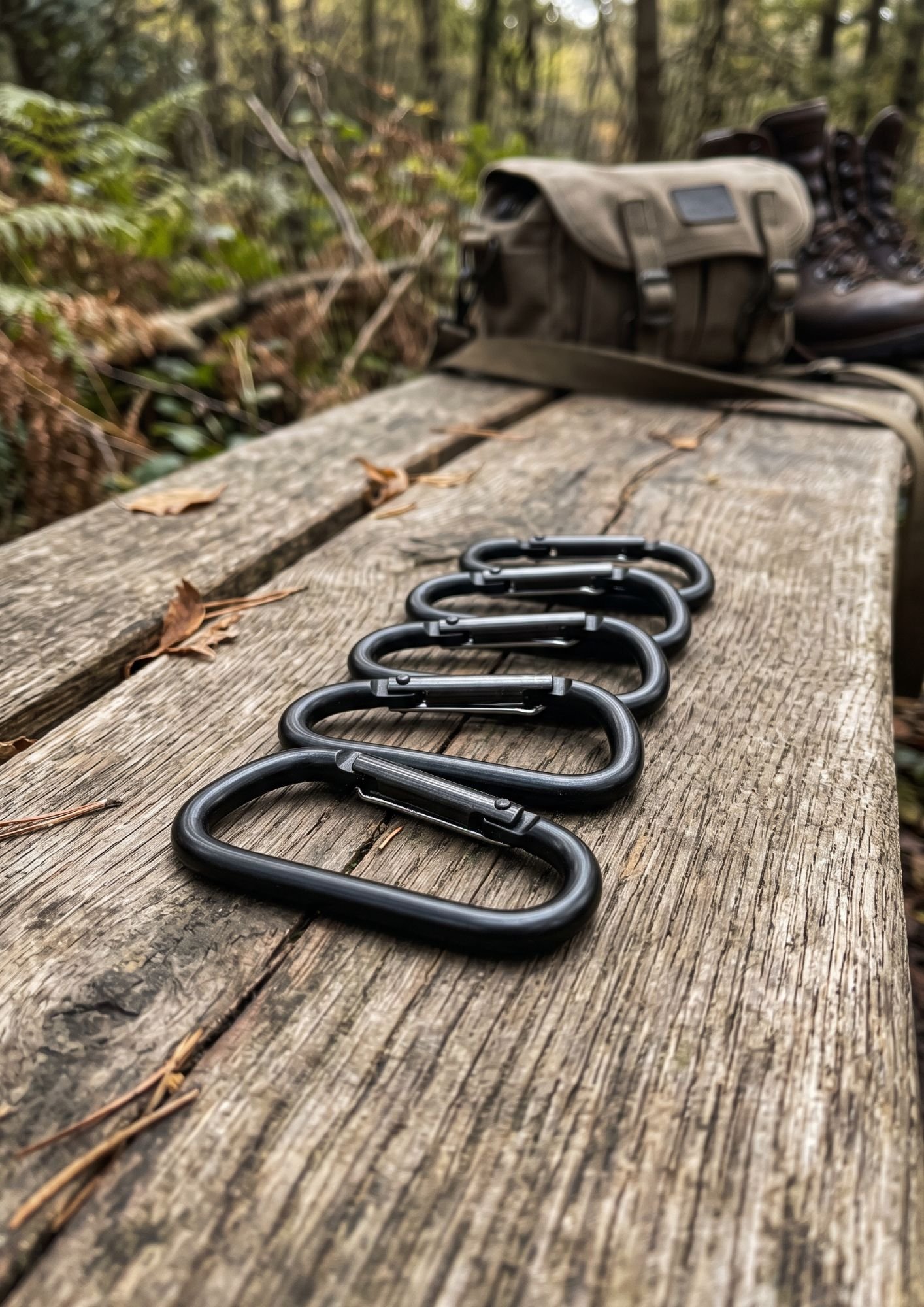 Tactical Matte Black Carabiner Clips (Pack of 5)