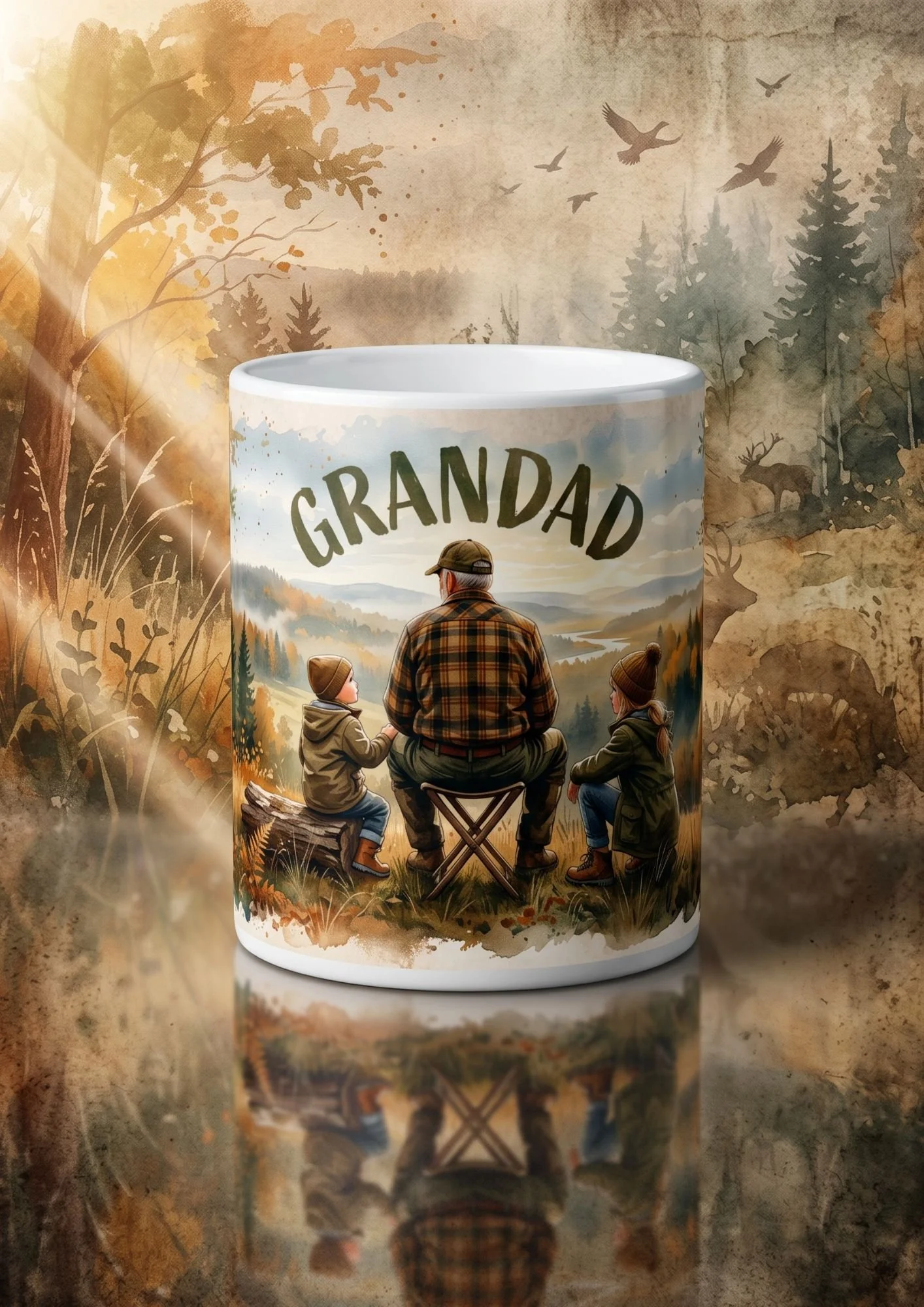 Grandad’s Great Outdoors Watercolour Mug