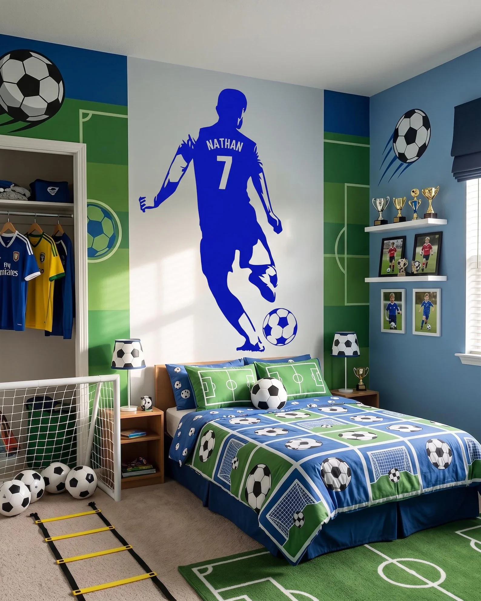 Personalised Football Player Wall Decal