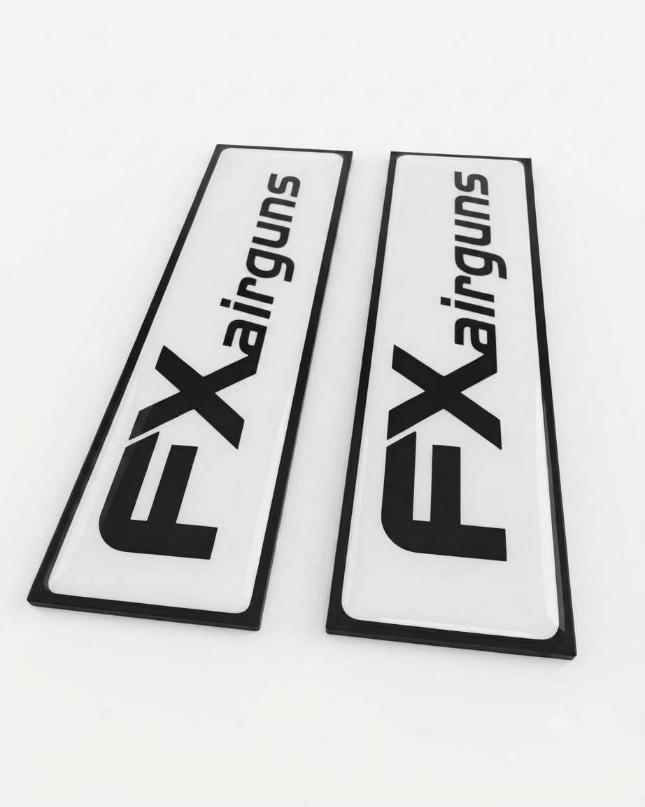 2 Premium FX Airguns Domed Resin Badges