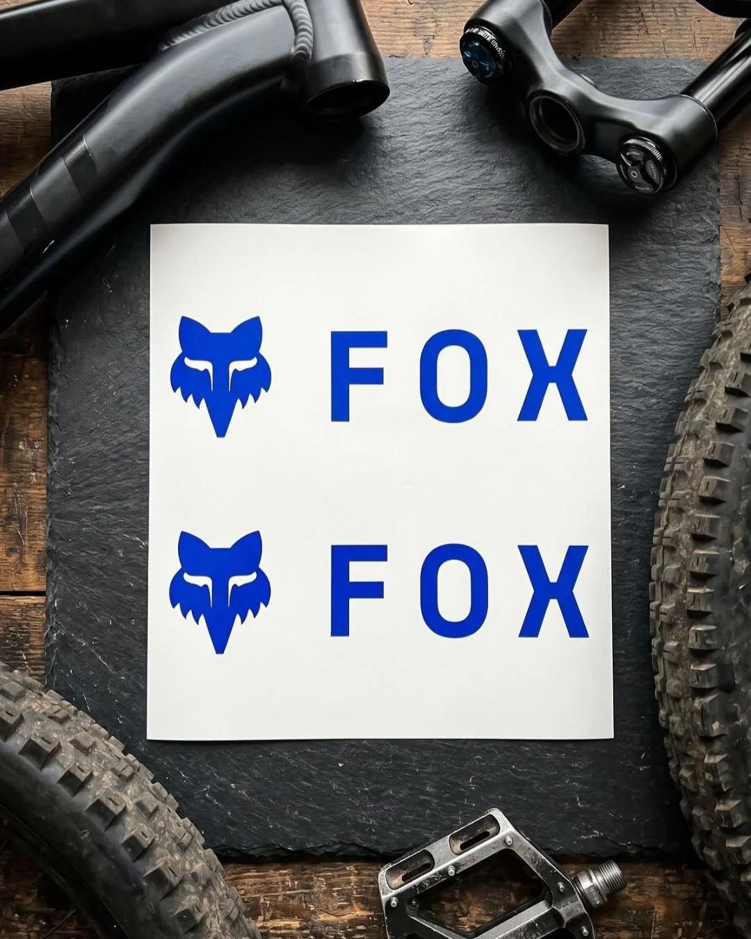 Fox Vinyl Decal Pack (2-Pack) – Premium MTB Frame, Helmet & Fork Graphics