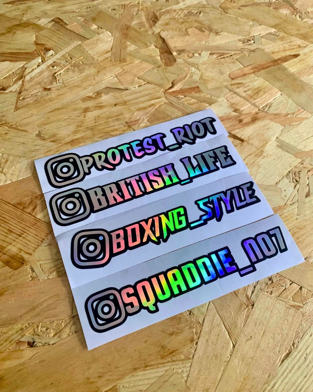 2 Custom Holographic Social Media Tags