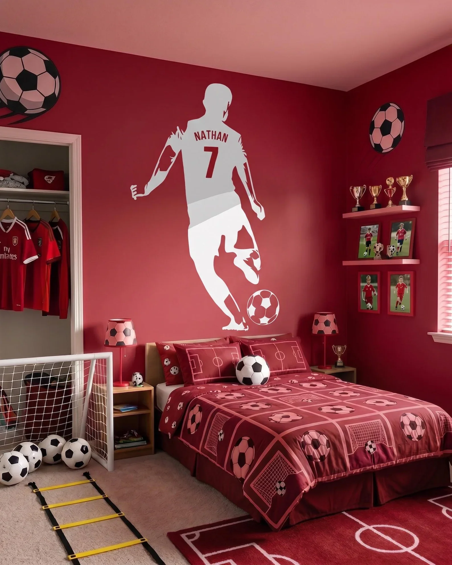 Personalised Football Player Wall Decal