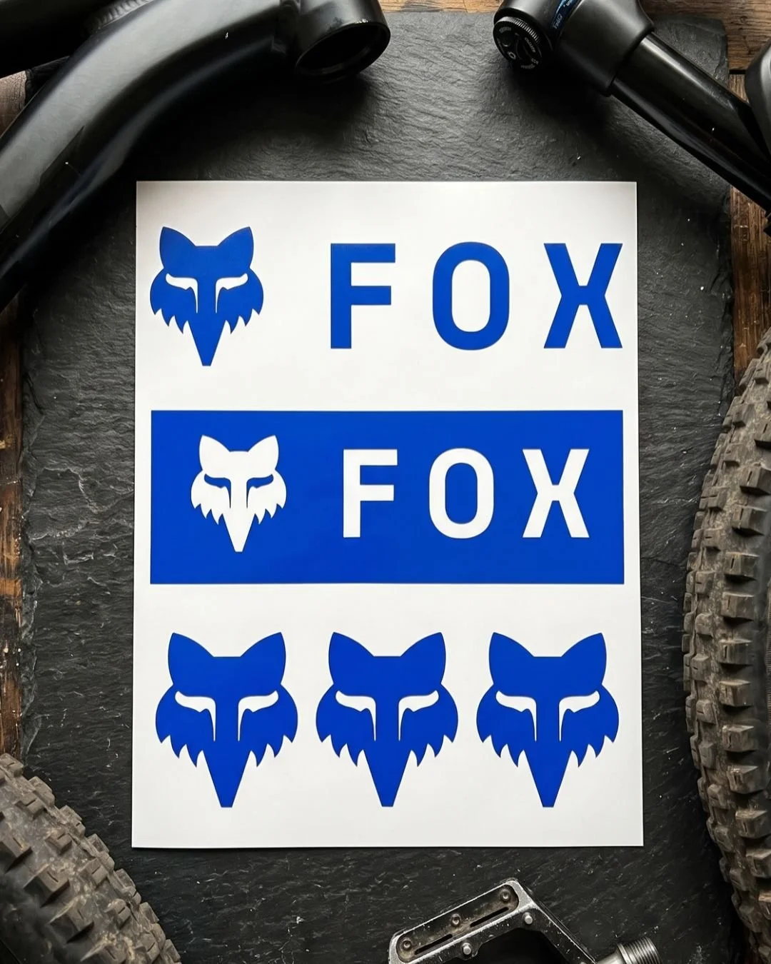 Fox MTB Vinyl Decal Pack (5-Pack) – Premium Frame, Fork & Helmet Graphics