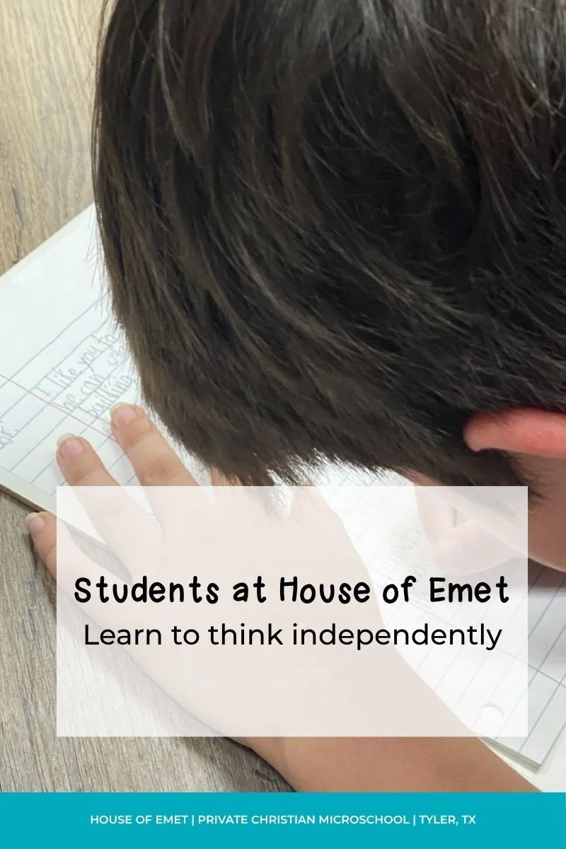 Student working independently during personalized learning time at House of Emet.
