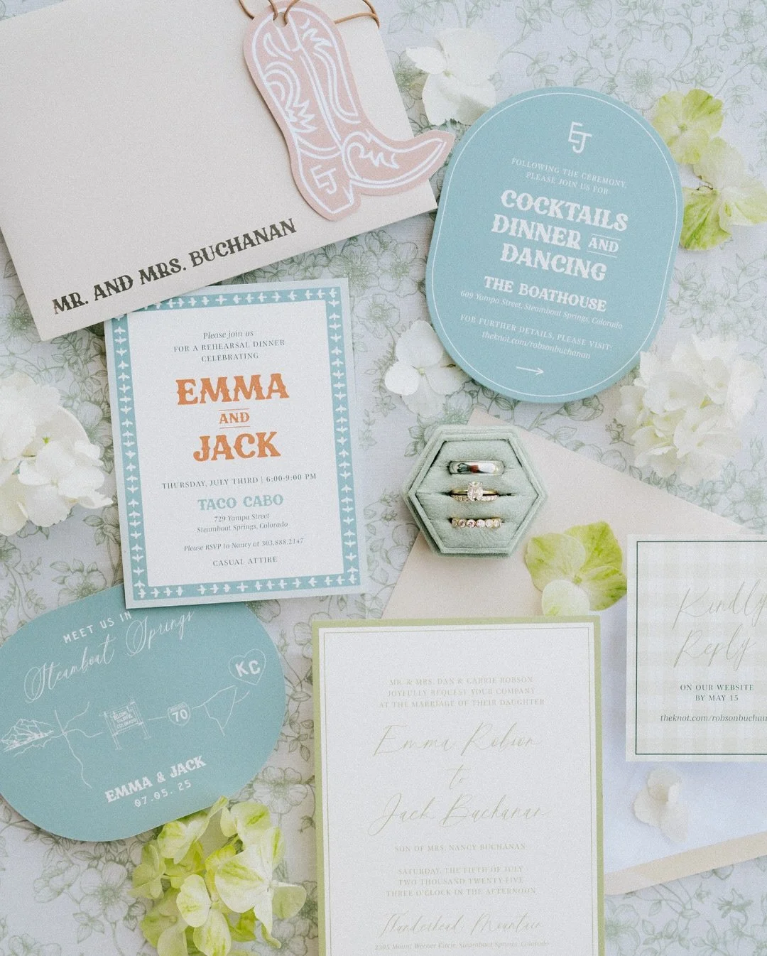 An intimate Steamboat Springs mountain wedding for The Buchanans 🏔️🚡💌 07.05.2025

Can you even with the cowboy boot die cut? Because I sure can&rsquo;tttttt. 

Photo: @whitneyraephotography