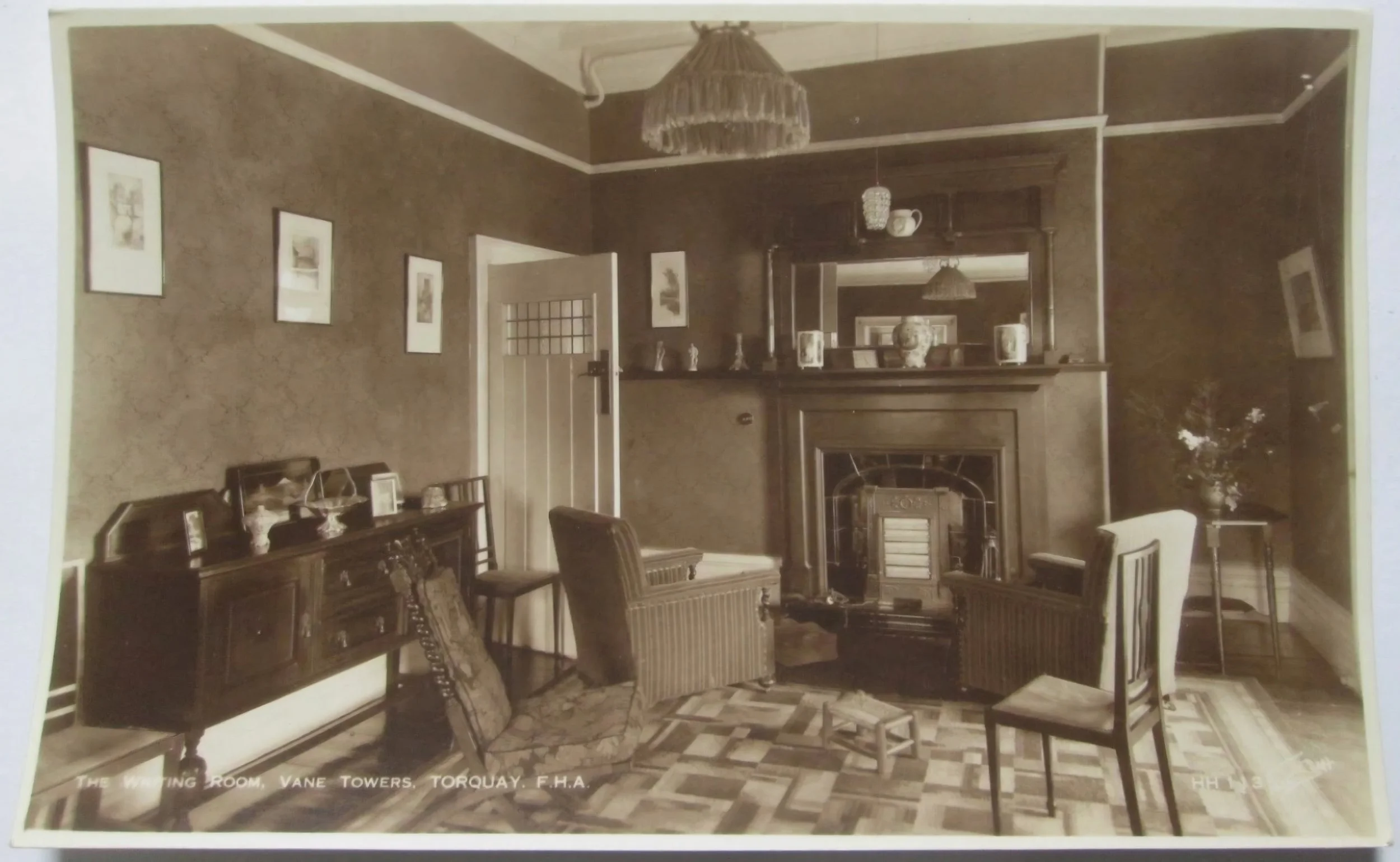 Writing Room in the Vane Tower Hotel, corresponding to today's living room
