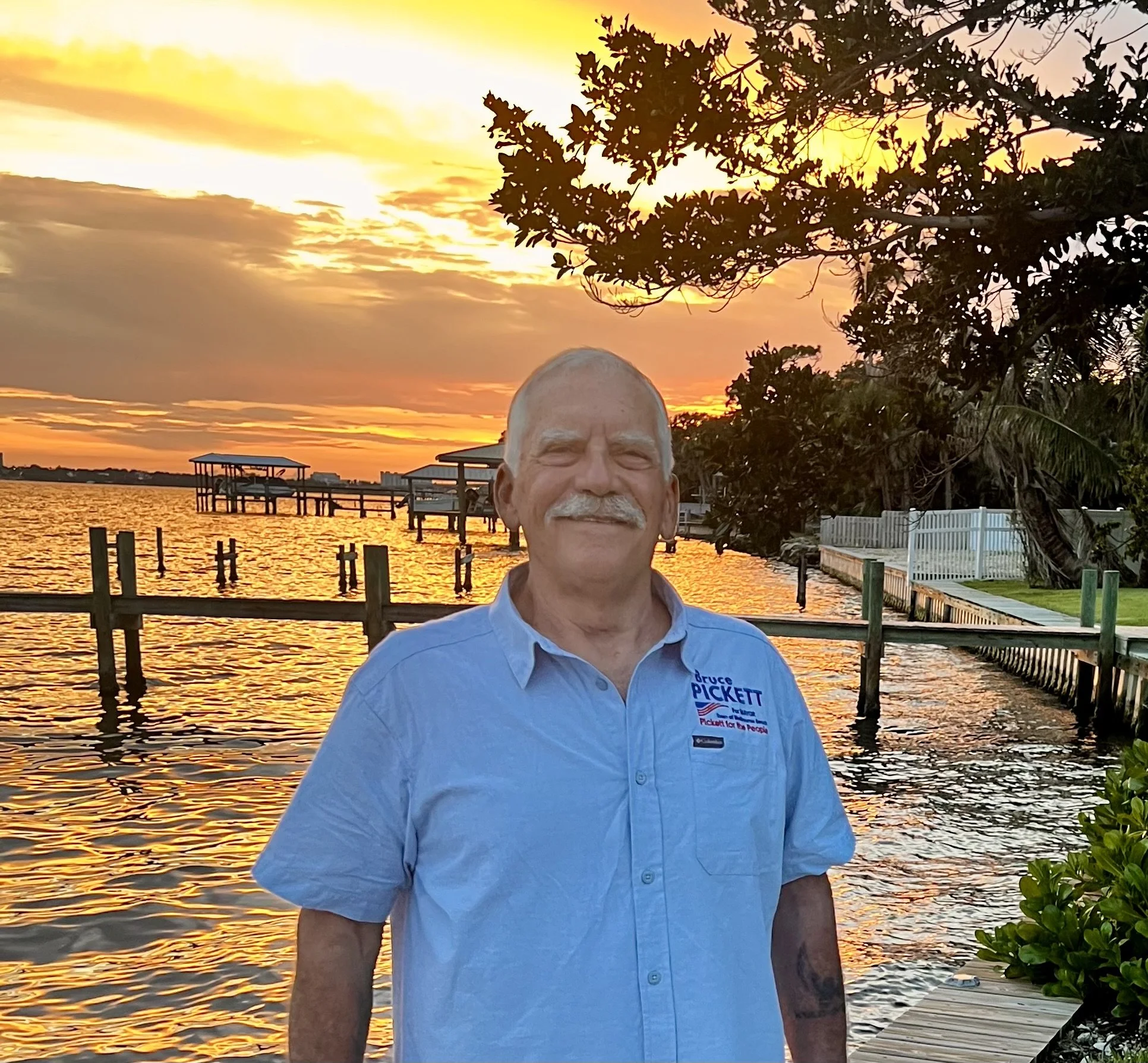 Bruce Pickett attending a meet and greet in Melbourne Beach