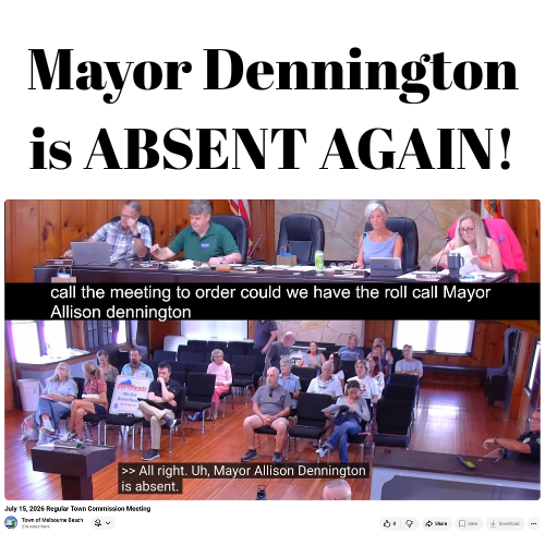 Mayor Dennington is ABSENT AGAIN