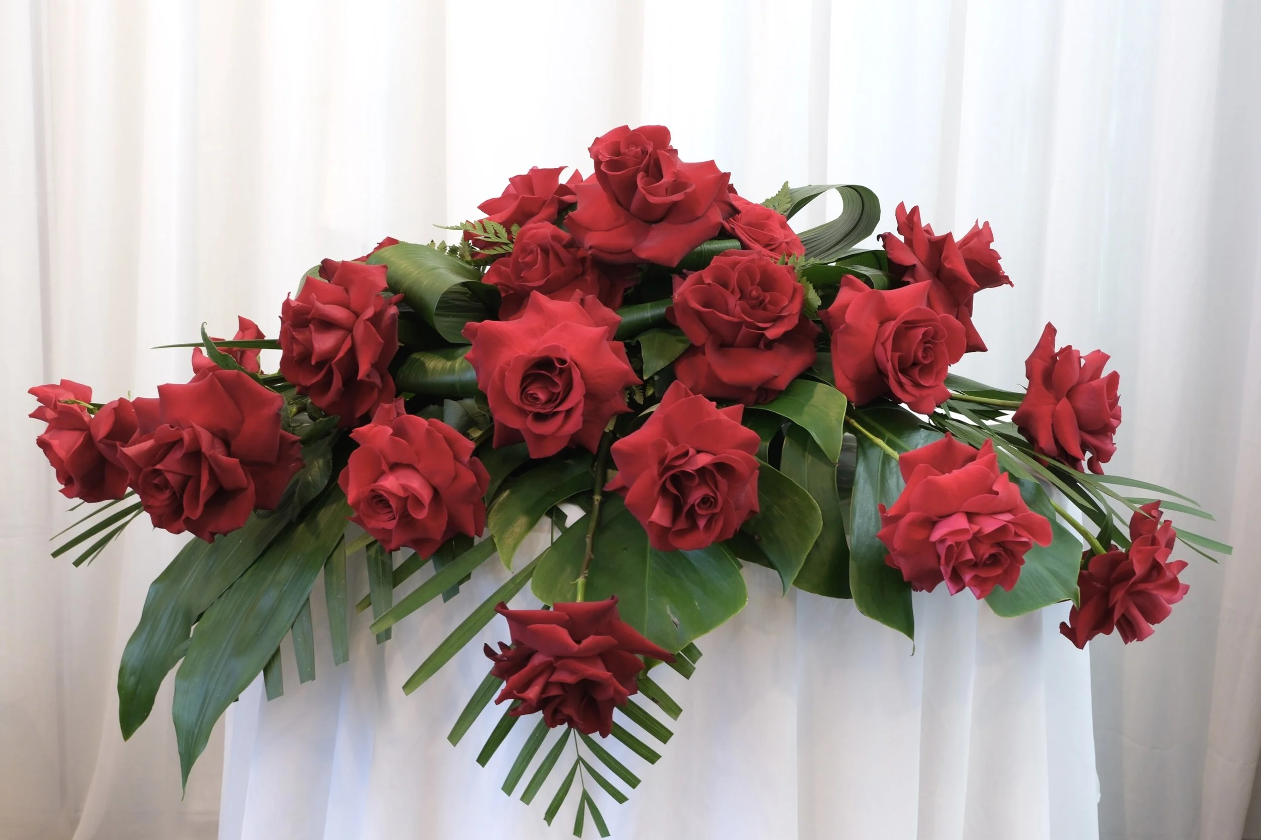 Eternal Love Red Rose Casket Spray
