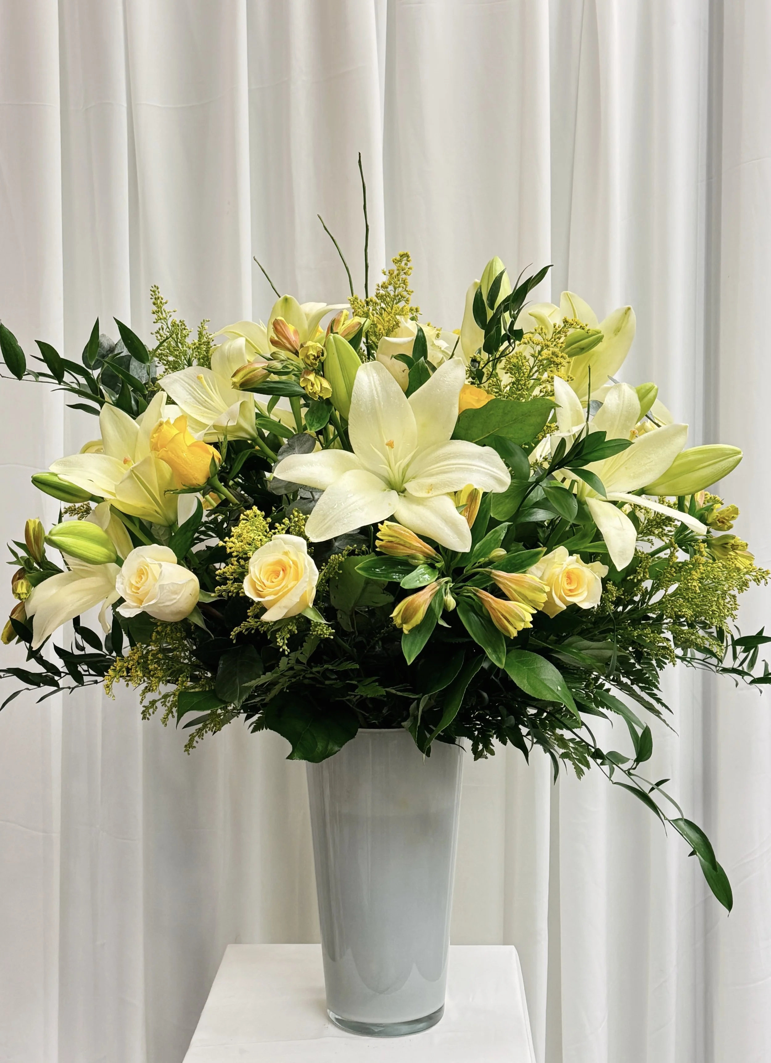 Yellow Lily Remembrance Arrangement
