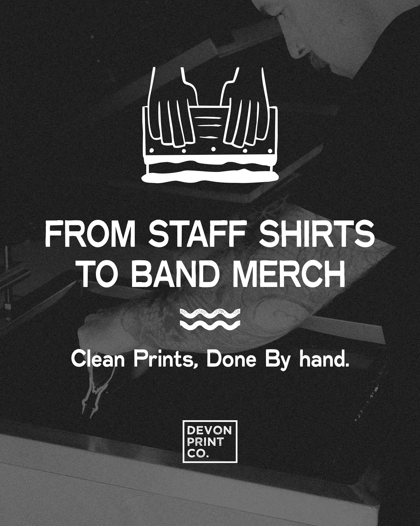 Need fresh merch for your brand, new tees for the next tour, or just some staff shirts for the crew? We&rsquo;ve got you covered ✌🏼

From everyday essentials to premium eco-friendly options, we print everything by hand &mdash; so whatever your budge