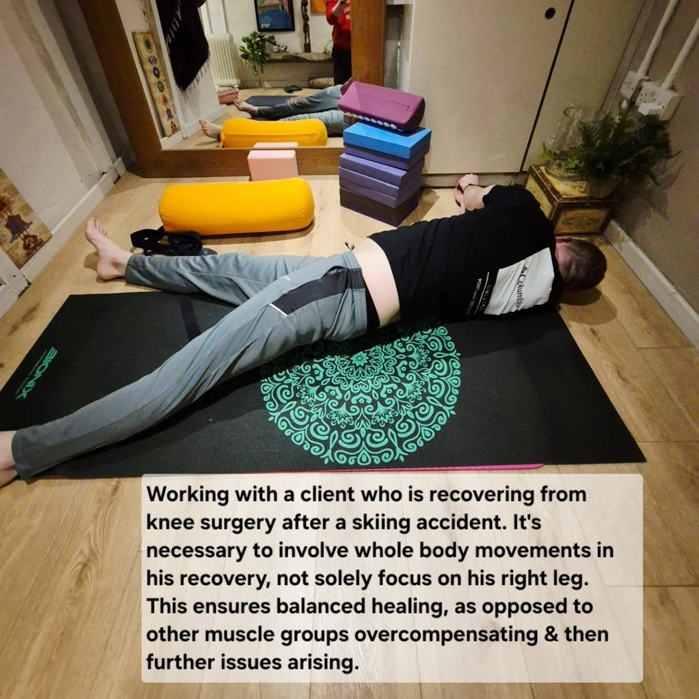 The road to recovery is multifaceted and it's useful to have several people in your team - physio, PT and a therapeutically trained yoga teacher, plus good nutrition, sleep and laughter!