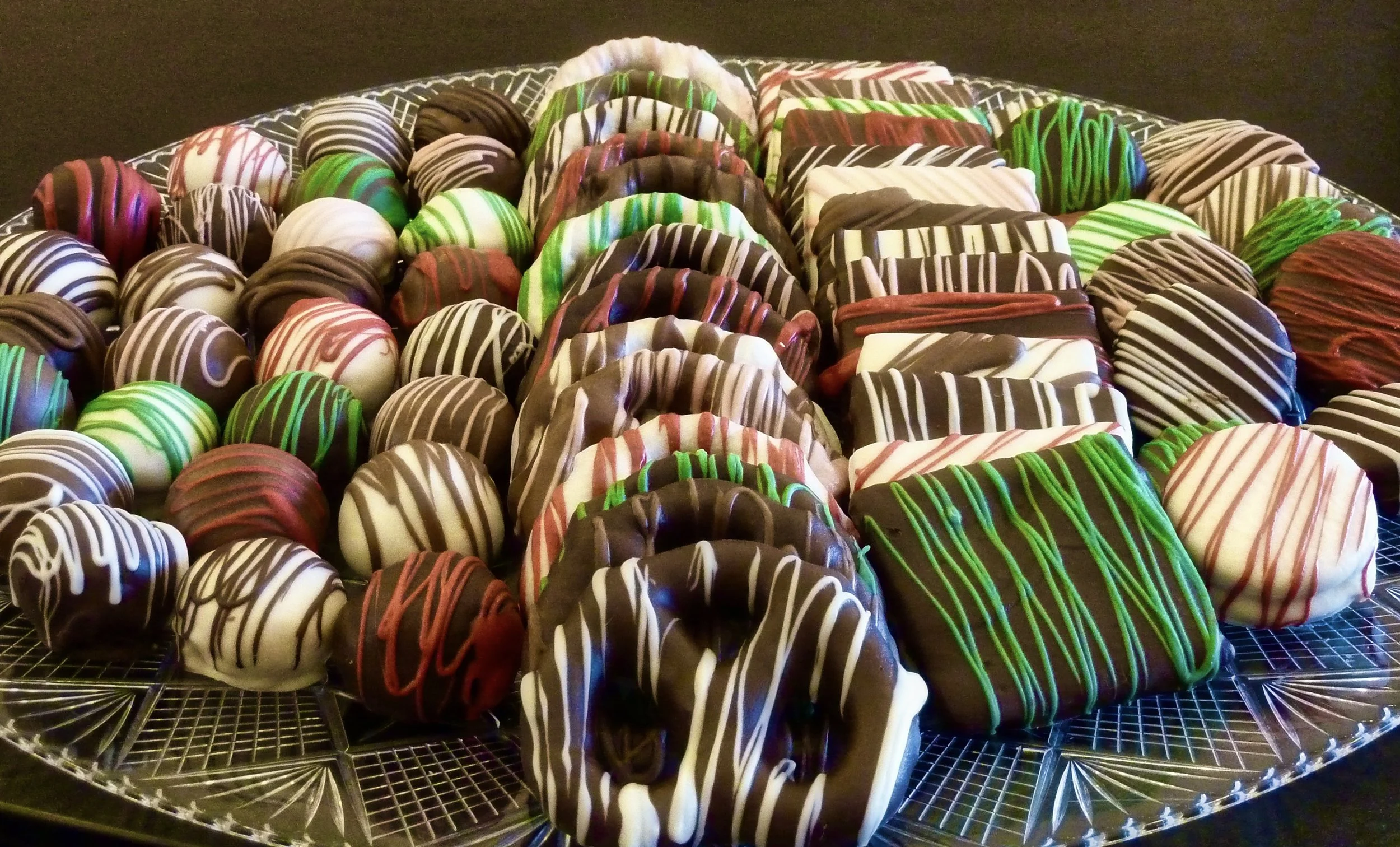 chocolate cookies and pretzels