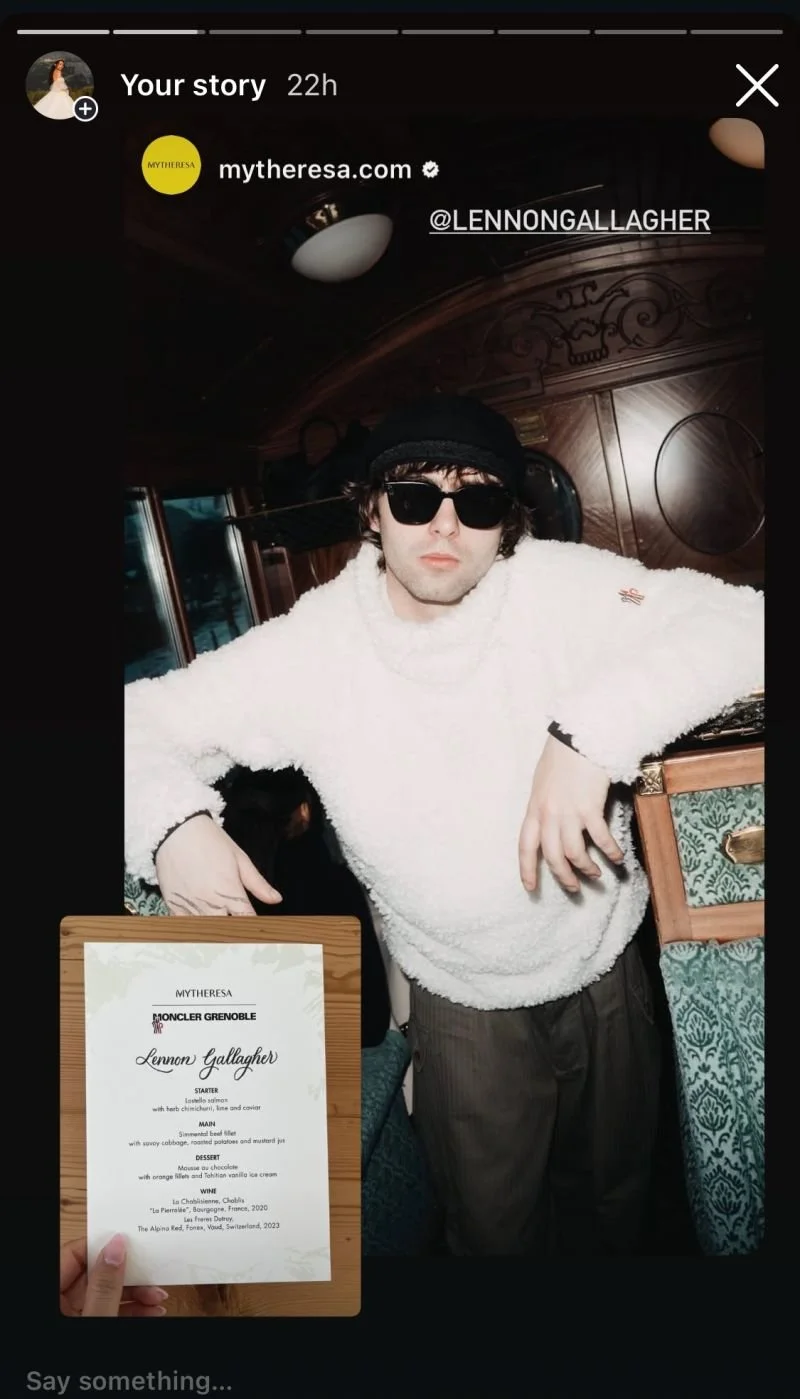 Calligraphed menu for Moncler X Mytheresa event