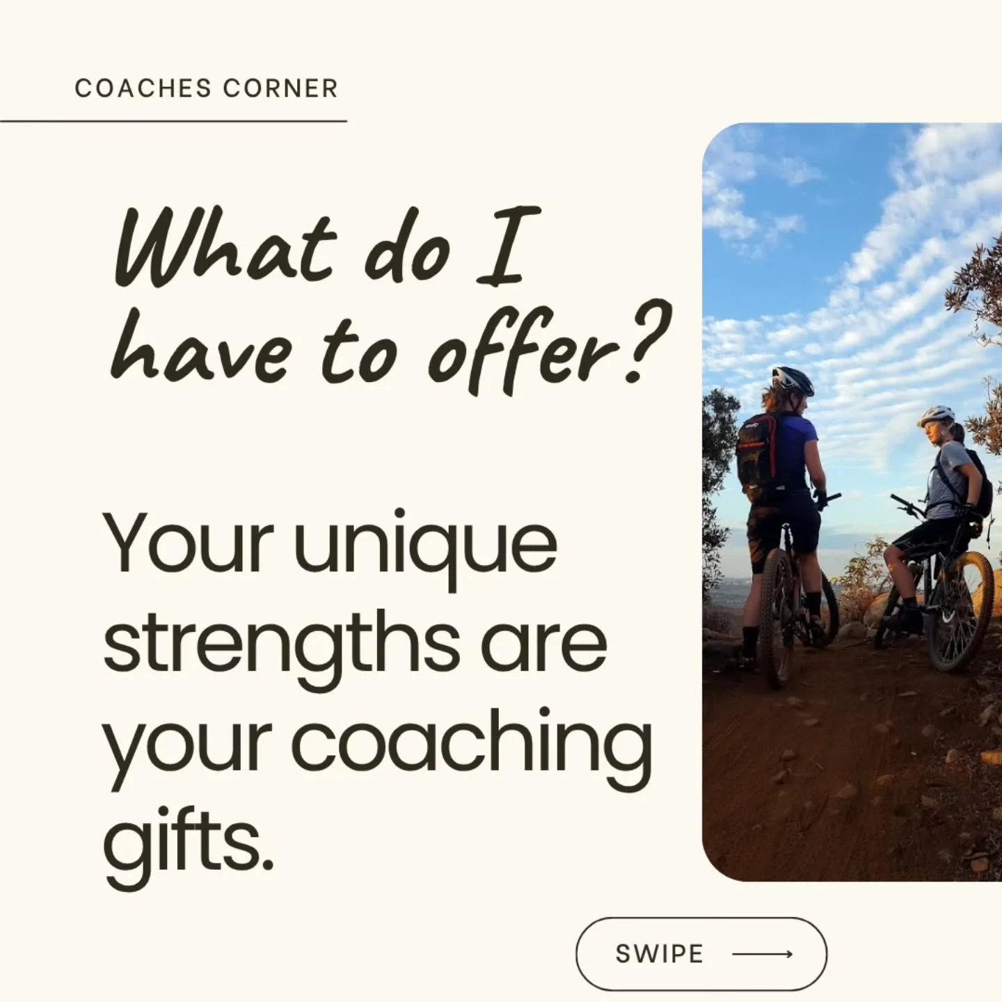 WHAT MAKES A GREAT COACH? 😎
It's not about being &quot;the best&quot; or &quot;the fastest&quot; rider... it's about connecting and encouraging your athletes to bring their best effort!

⏭️ When each coach collectively contributes their unique gifts