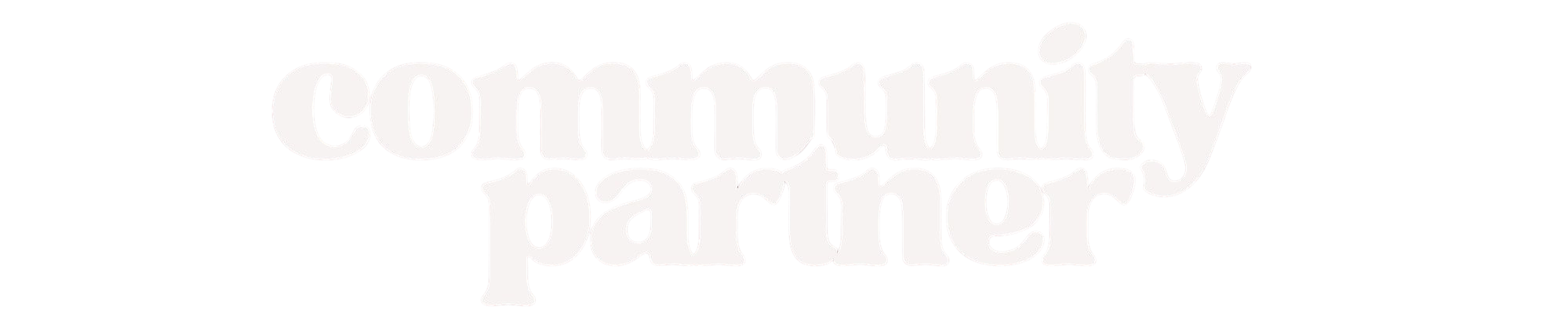 White text on black background reads 'community partner'